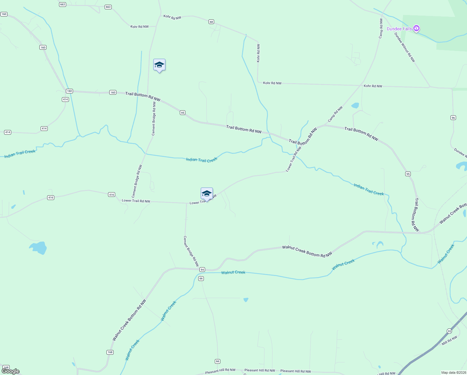 map of restaurants, bars, coffee shops, grocery stores, and more near 10316 Lower Trail Road Northwest in Dundee