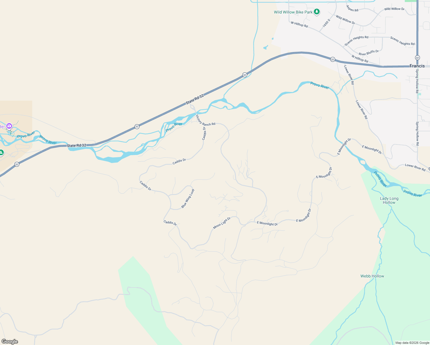 map of restaurants, bars, coffee shops, grocery stores, and more near 6520 Mayfly Court in Kamas