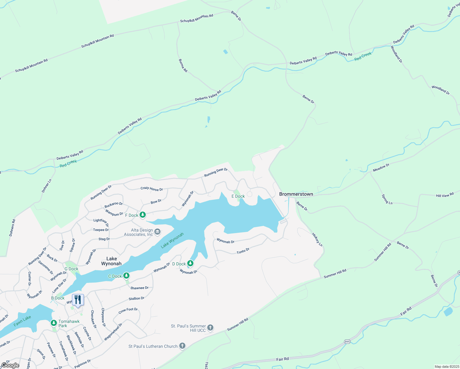 map of restaurants, bars, coffee shops, grocery stores, and more near 2015 Wynonah Drive in Auburn