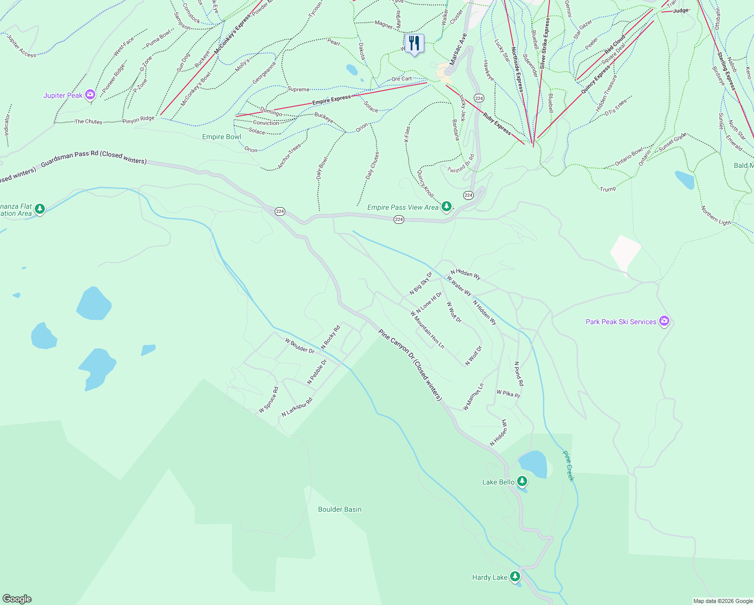 map of restaurants, bars, coffee shops, grocery stores, and more near 5487 North Grandview Road in Midway