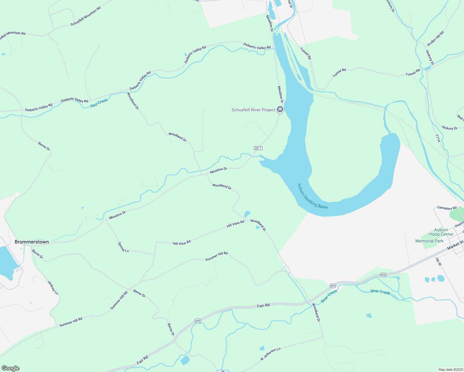 map of restaurants, bars, coffee shops, grocery stores, and more near 243 Woodland Drive in Auburn