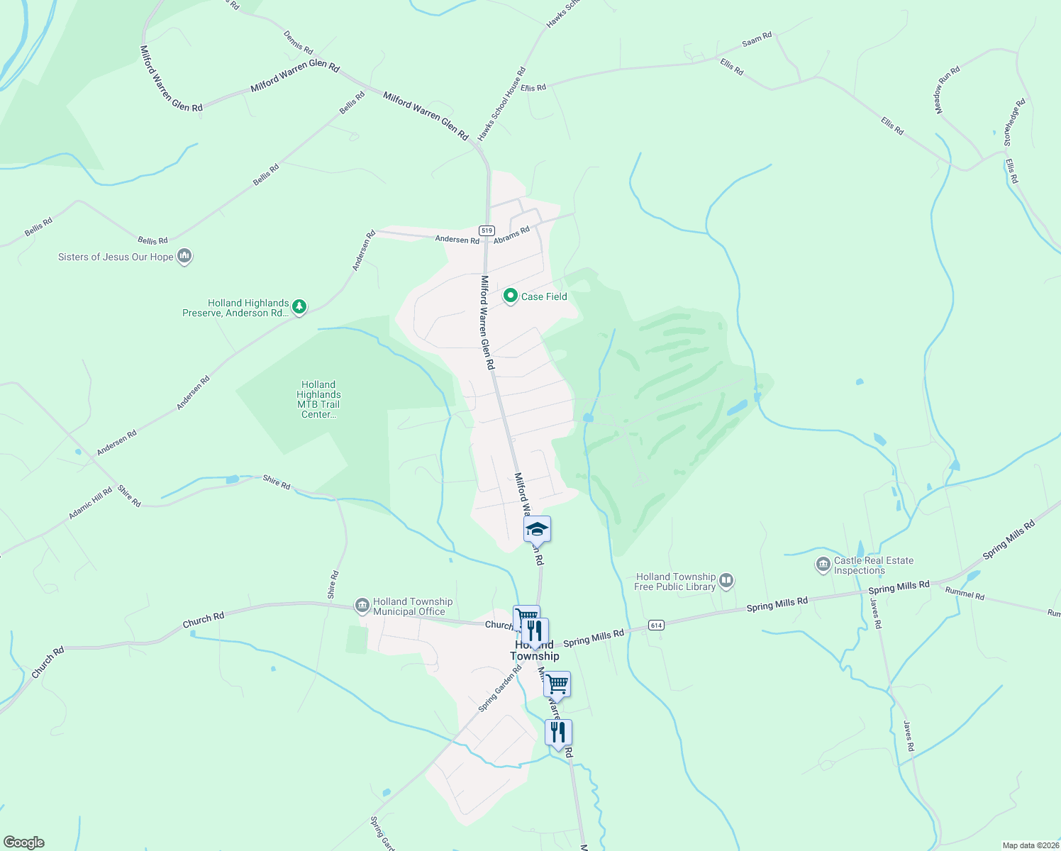 map of restaurants, bars, coffee shops, grocery stores, and more near 5 Fernwood Rd in Milford