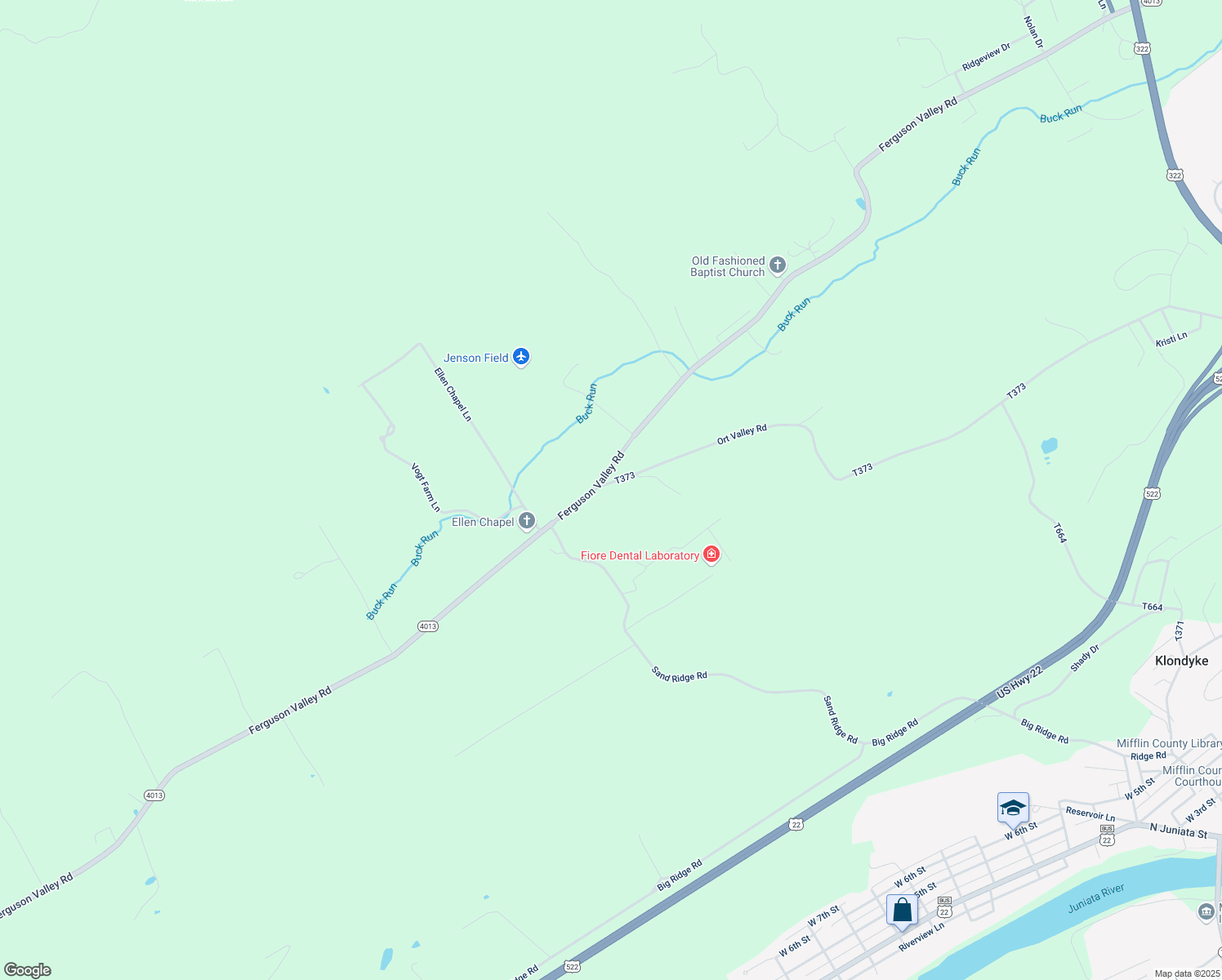 map of restaurants, bars, coffee shops, grocery stores, and more near 588 Ort Valley Road in Lewistown