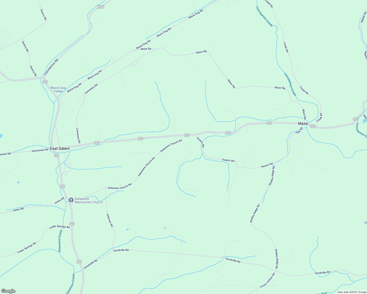 map of restaurants, bars, coffee shops, grocery stores, and more near 26 Guyer Road in Thompsontown