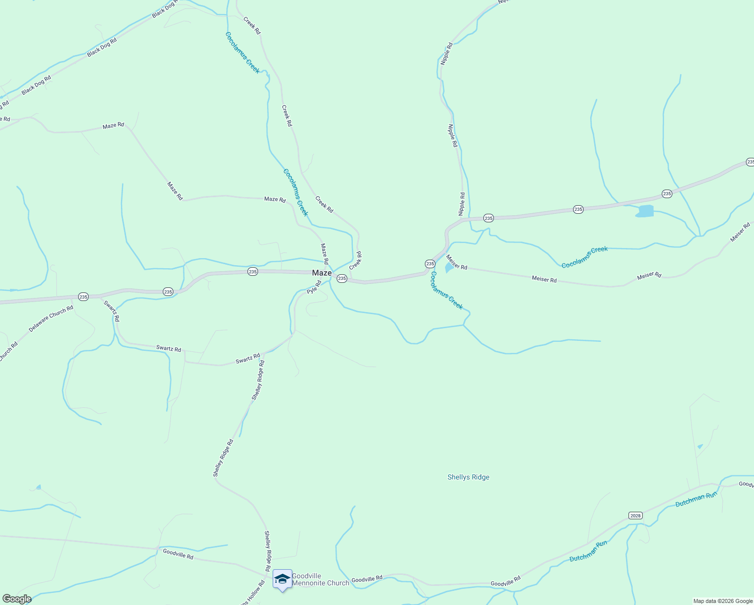 map of restaurants, bars, coffee shops, grocery stores, and more near 9988 Pennsylvania 235 in Thompsontown