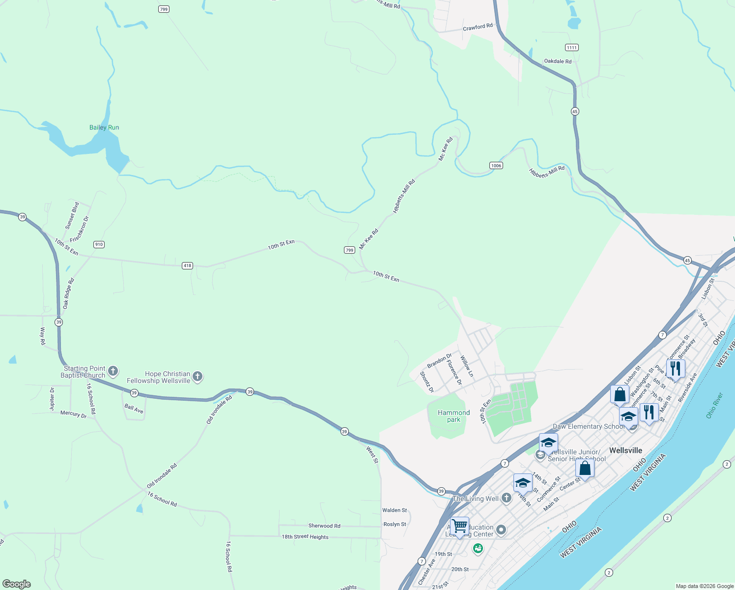 map of restaurants, bars, coffee shops, grocery stores, and more near in Wellsville