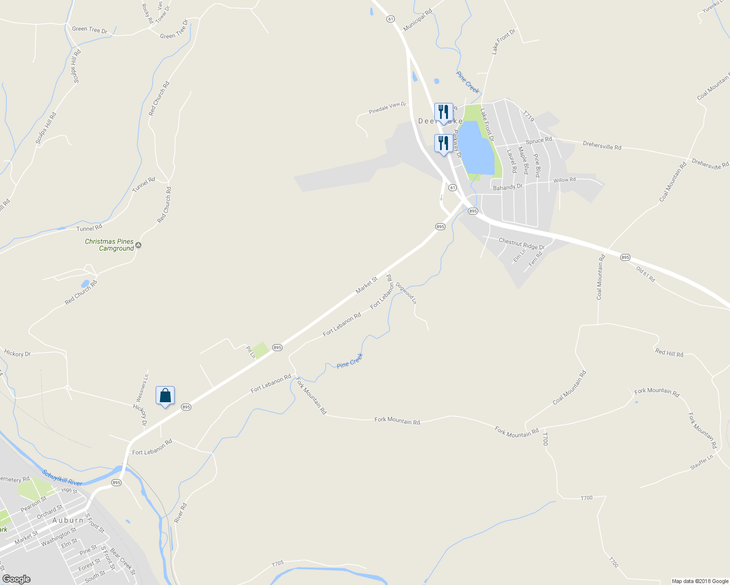 map of restaurants, bars, coffee shops, grocery stores, and more near 2302 Market Street in Auburn