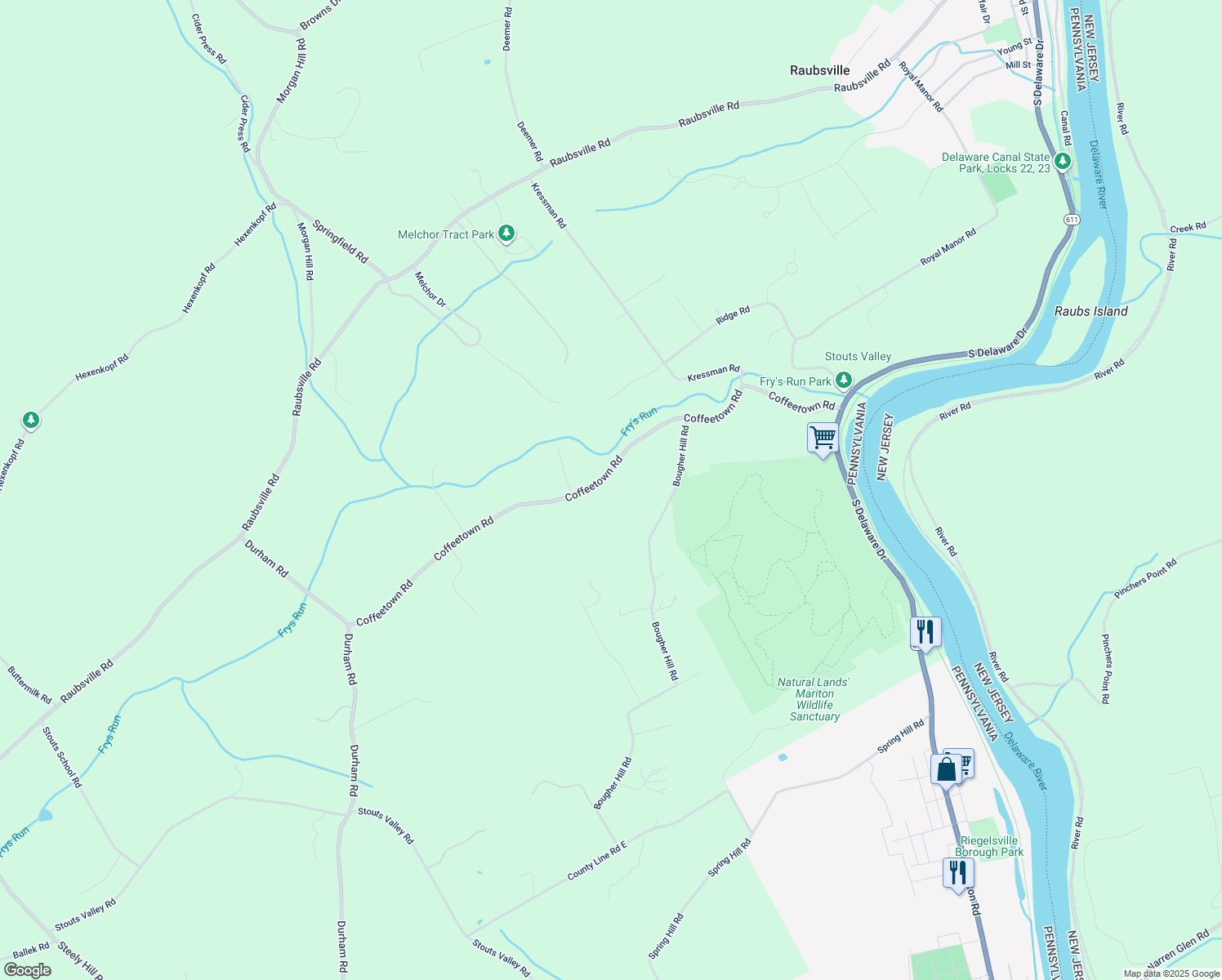 map of restaurants, bars, coffee shops, grocery stores, and more near 245 Coffeetown Road in Easton