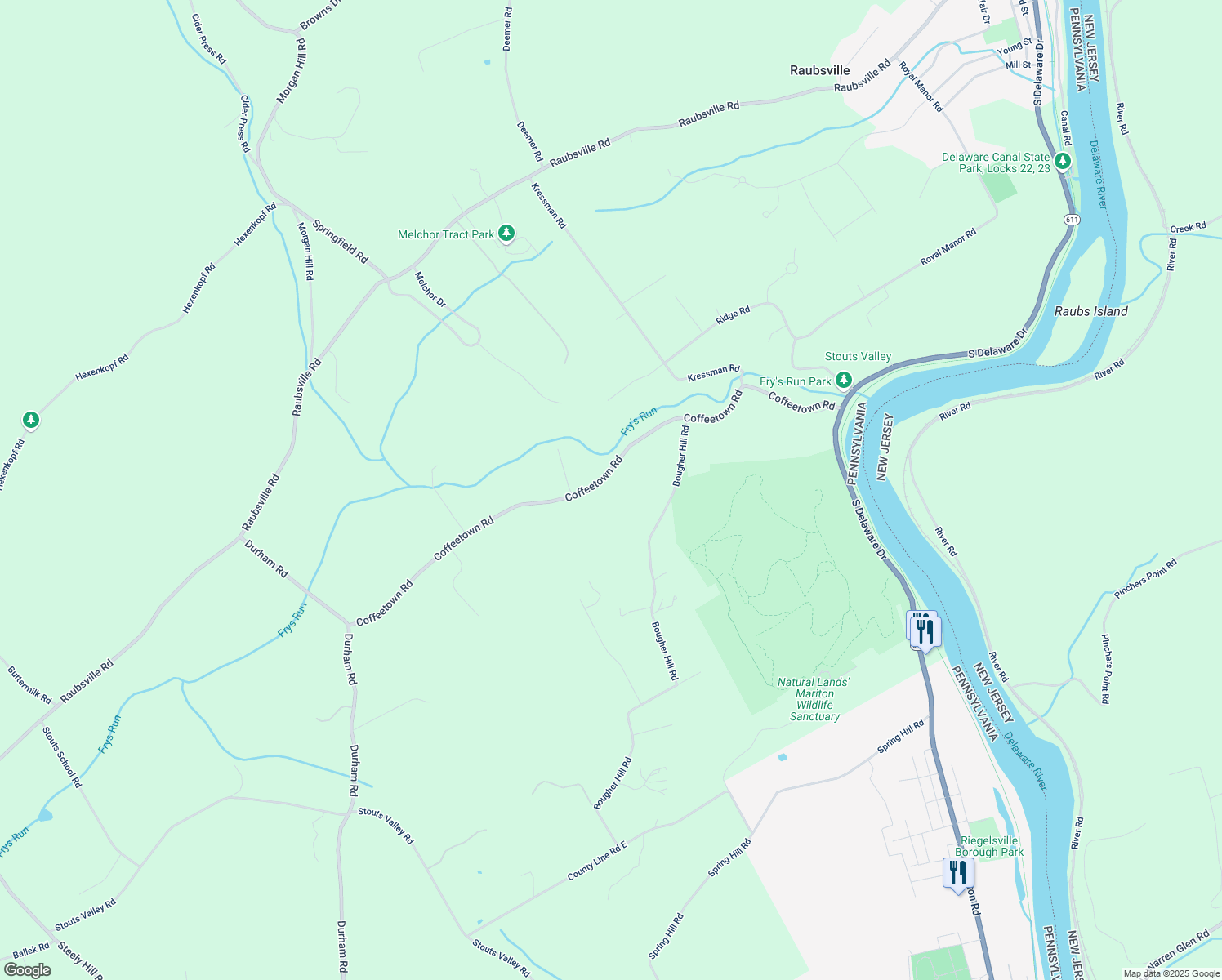 map of restaurants, bars, coffee shops, grocery stores, and more near 245 Coffeetown Road in Easton