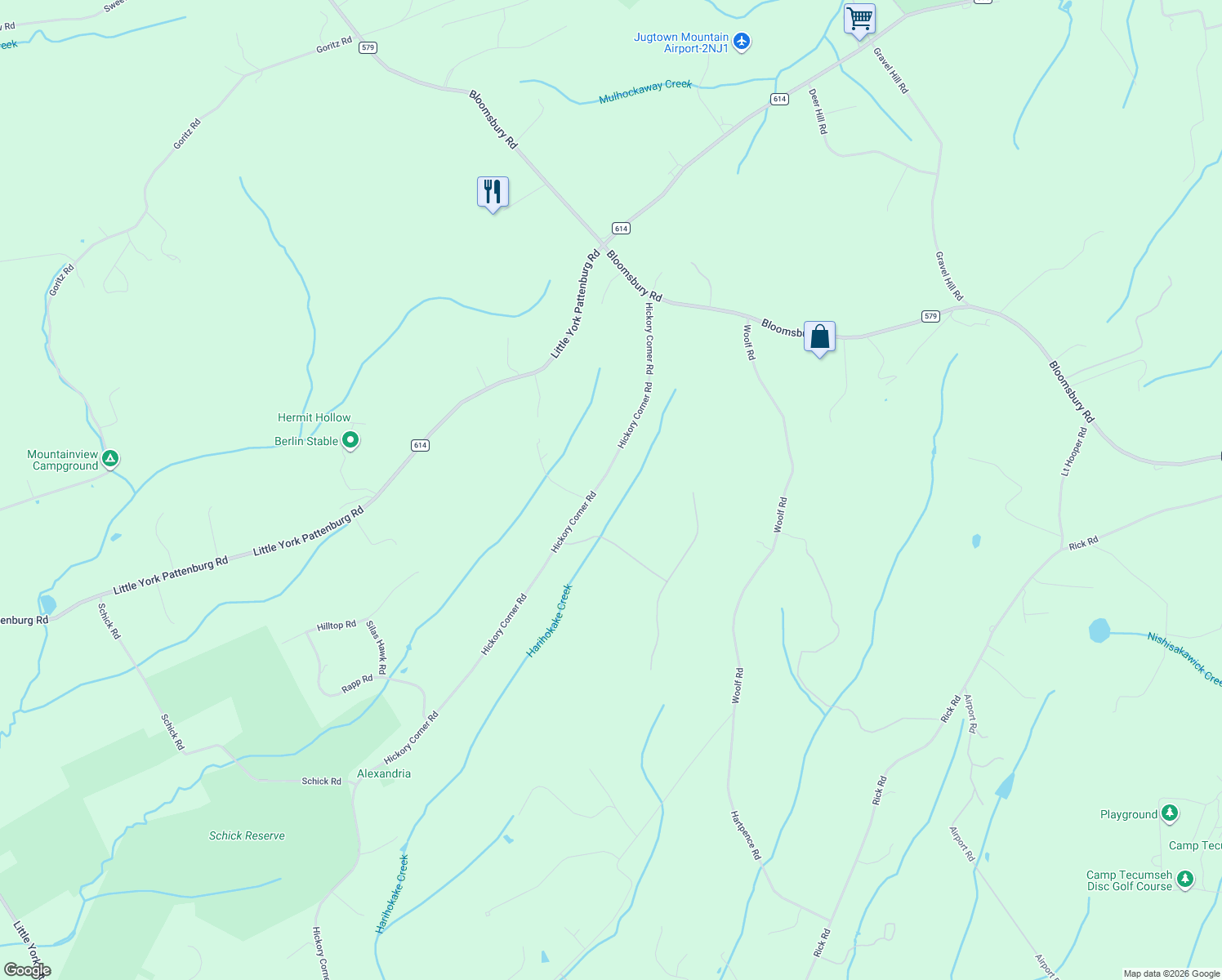 map of restaurants, bars, coffee shops, grocery stores, and more near 57 Hickory Corner Rd in Milford