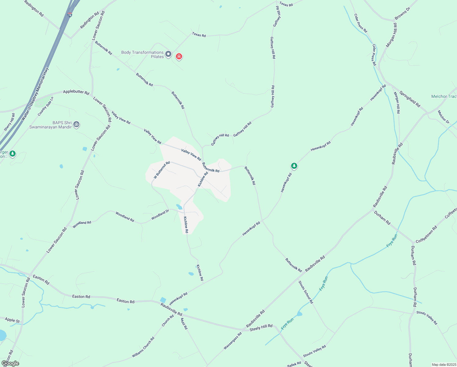 map of restaurants, bars, coffee shops, grocery stores, and more near 15 Hickory Lane in Hellertown