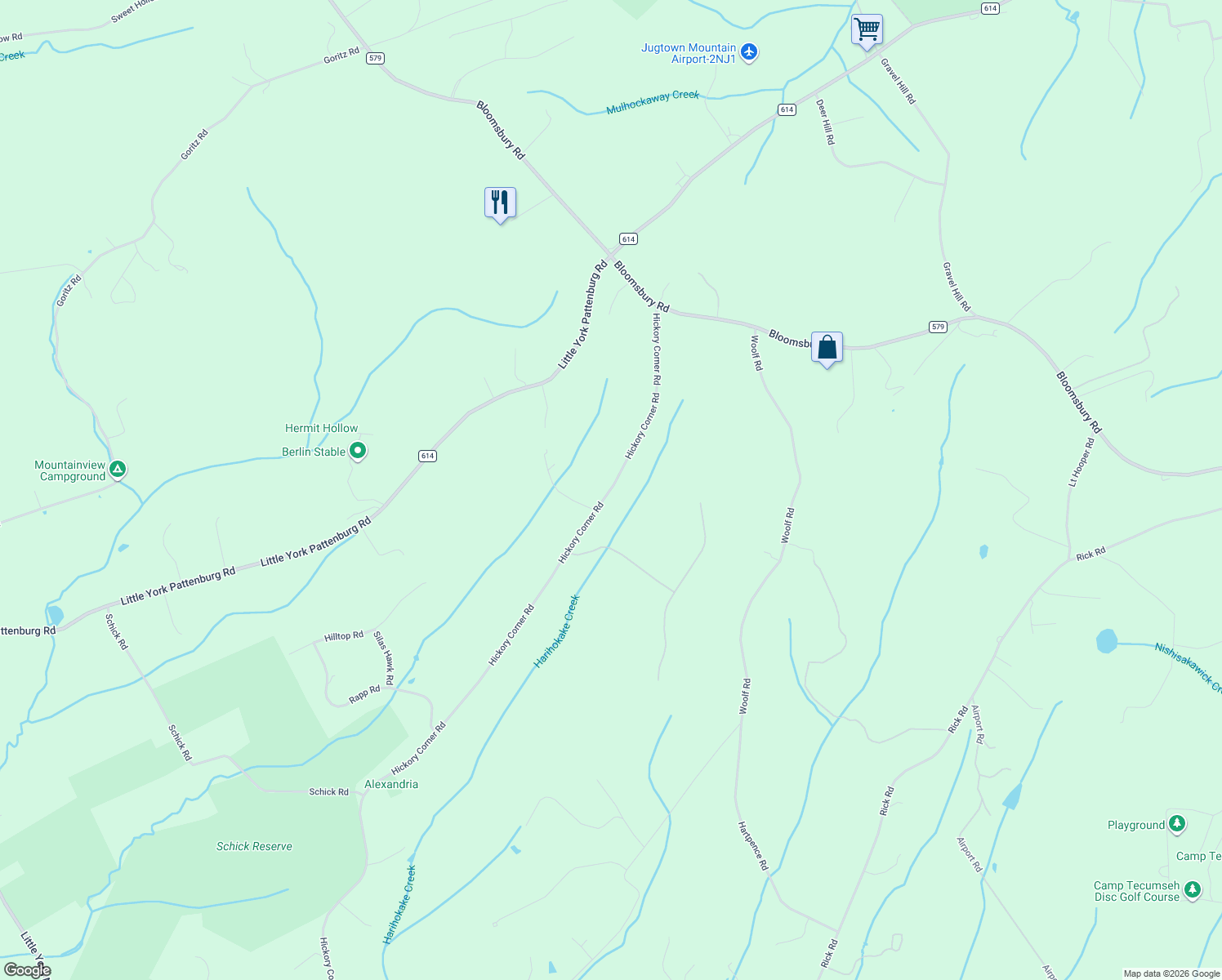 map of restaurants, bars, coffee shops, grocery stores, and more near 57 Hickory Corner Road in Milford