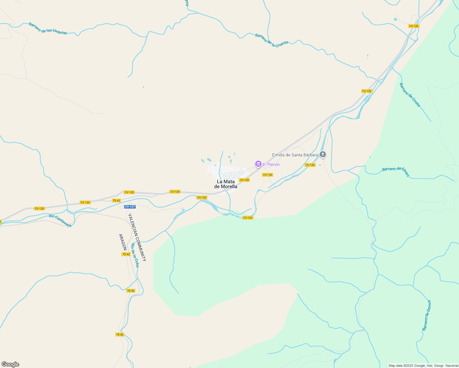 map of restaurants, bars, coffee shops, grocery stores, and more near 7 Carrer Sal in La Mata de Morella