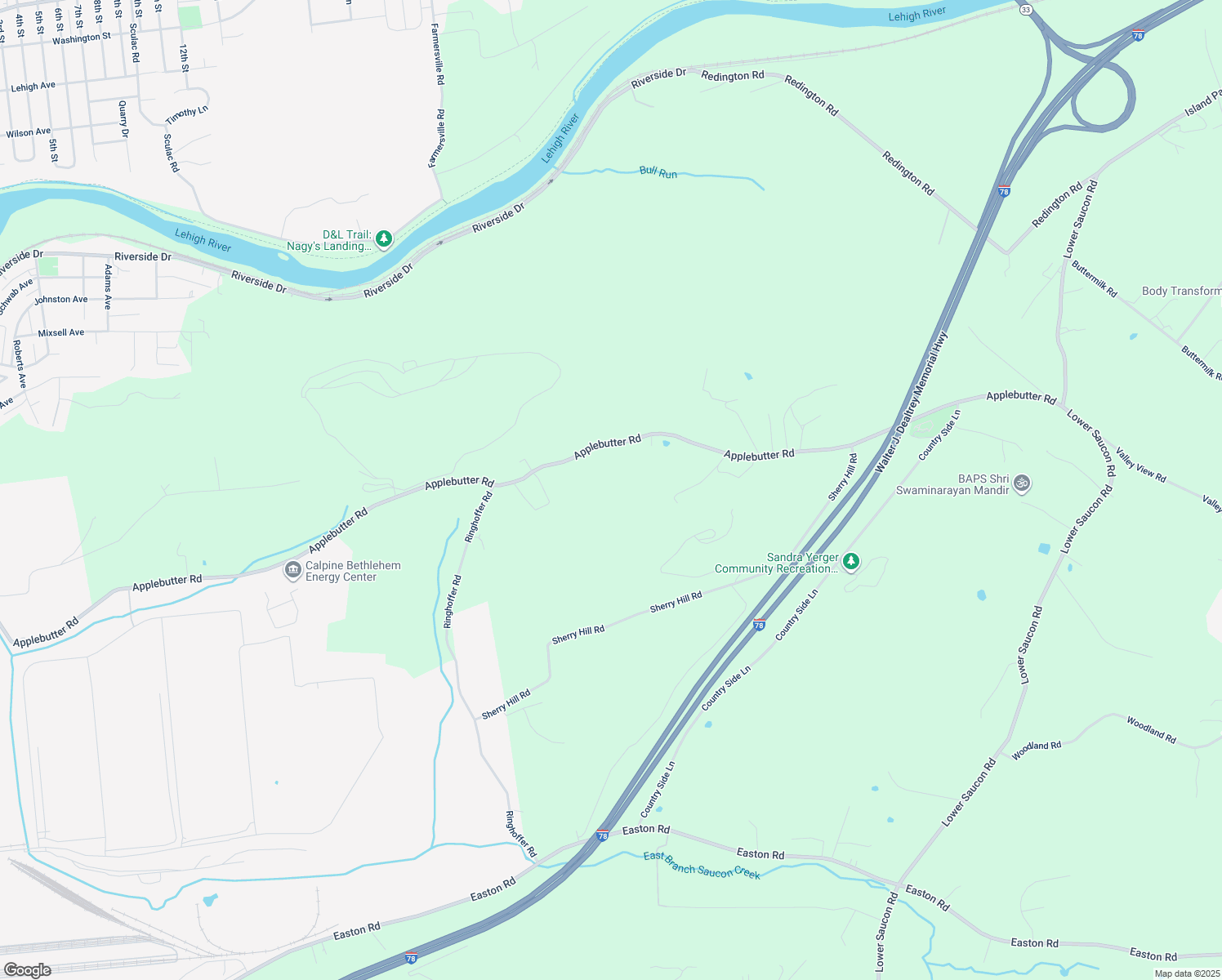 map of restaurants, bars, coffee shops, grocery stores, and more near 2442 Applebutter Road in Hellertown