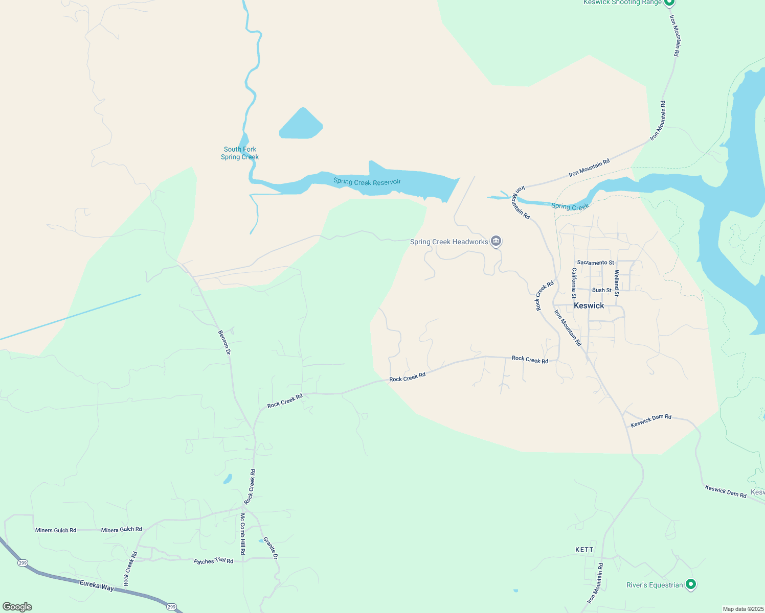 map of restaurants, bars, coffee shops, grocery stores, and more near 11494 Gold Rush Road in Redding