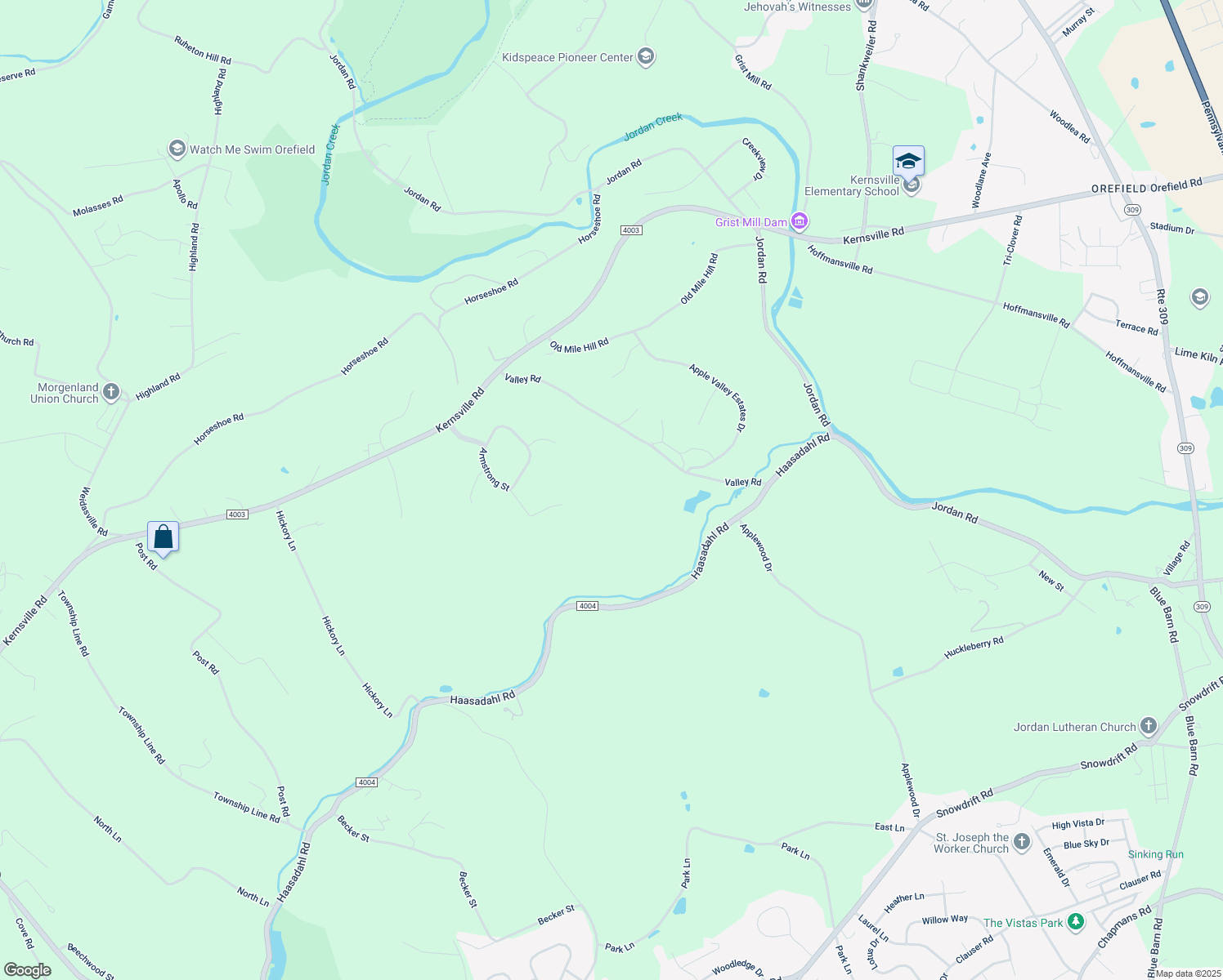 map of restaurants, bars, coffee shops, grocery stores, and more near 2718 Valley Road in Lehigh County