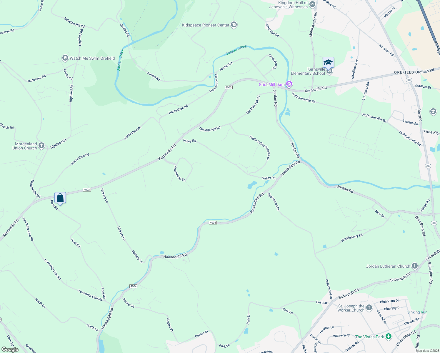 map of restaurants, bars, coffee shops, grocery stores, and more near 2718 Valley Road in Lehigh County
