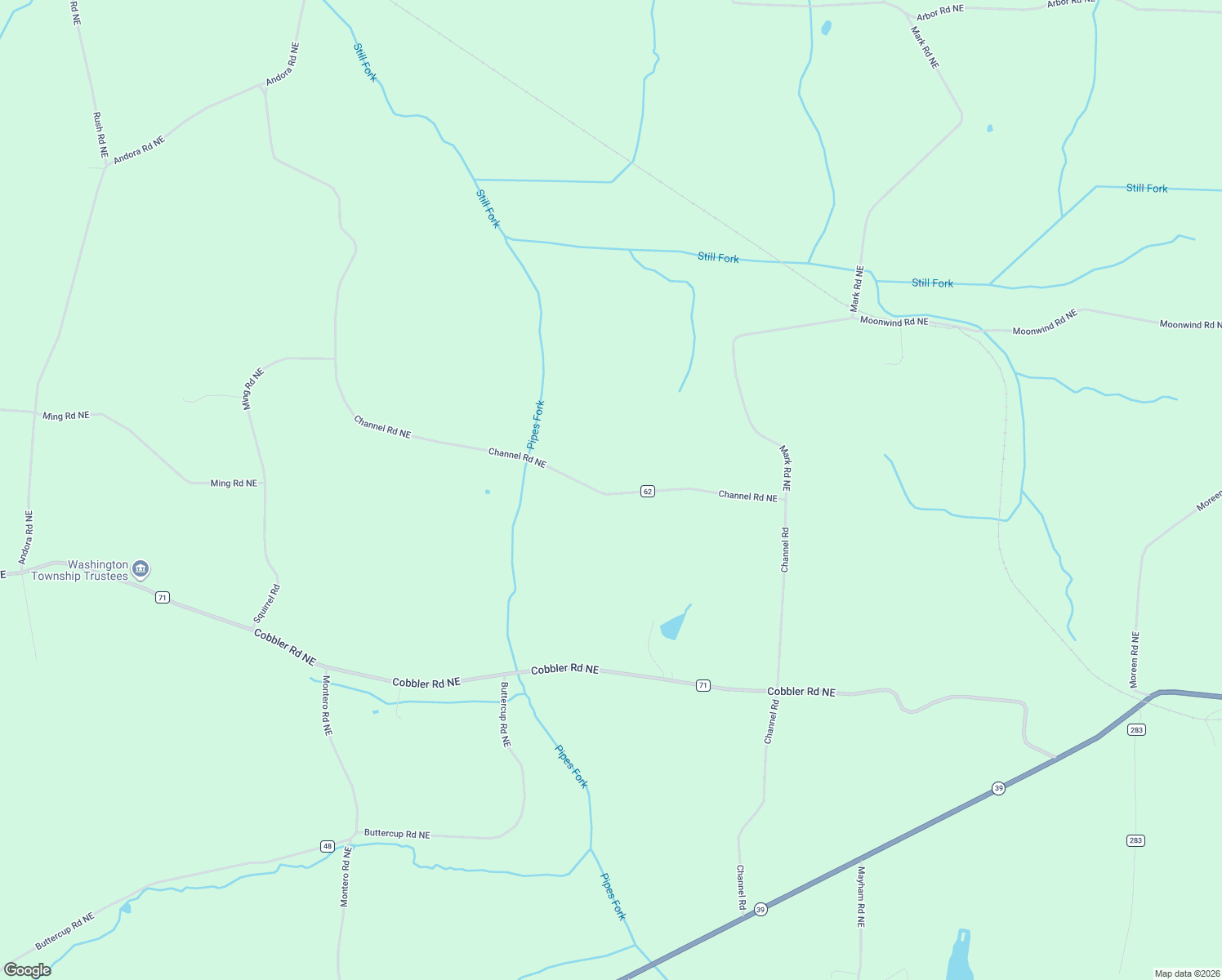 map of restaurants, bars, coffee shops, grocery stores, and more near 3300 Channel Road Northeast in Carrollton