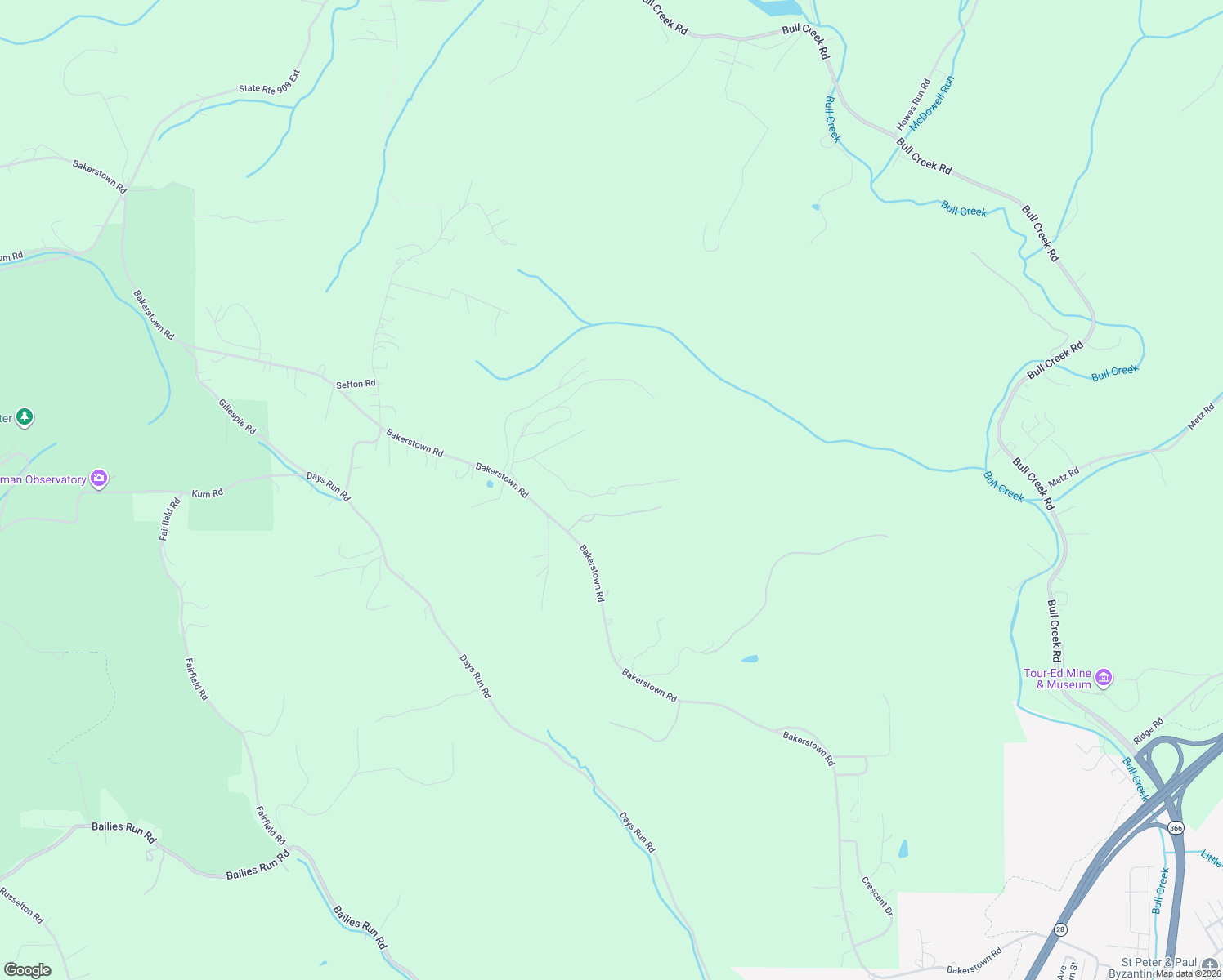 map of restaurants, bars, coffee shops, grocery stores, and more near 1872 Bakerstown Road in Tarentum