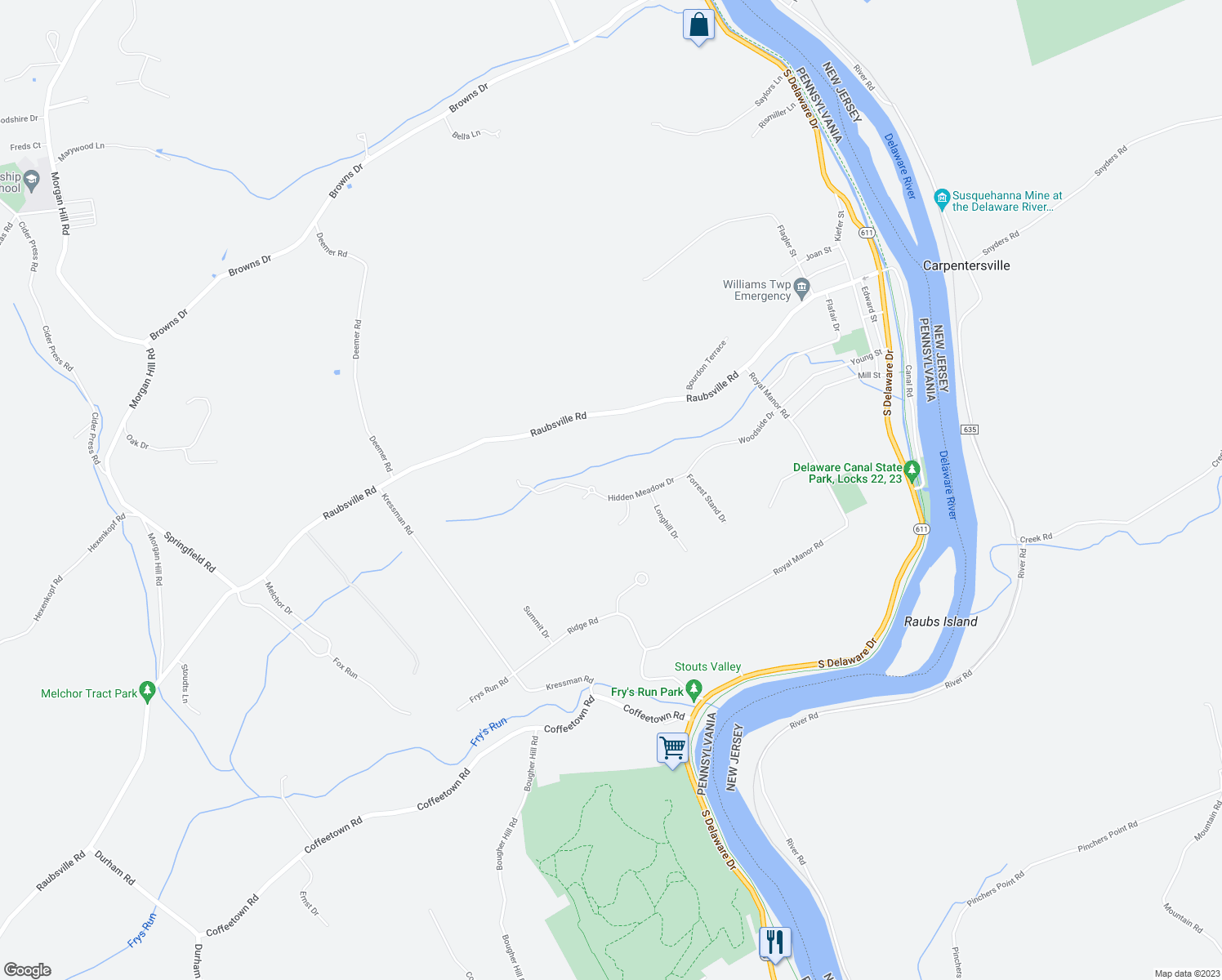 map of restaurants, bars, coffee shops, grocery stores, and more near 50 Hidden Meadow Drive in Easton