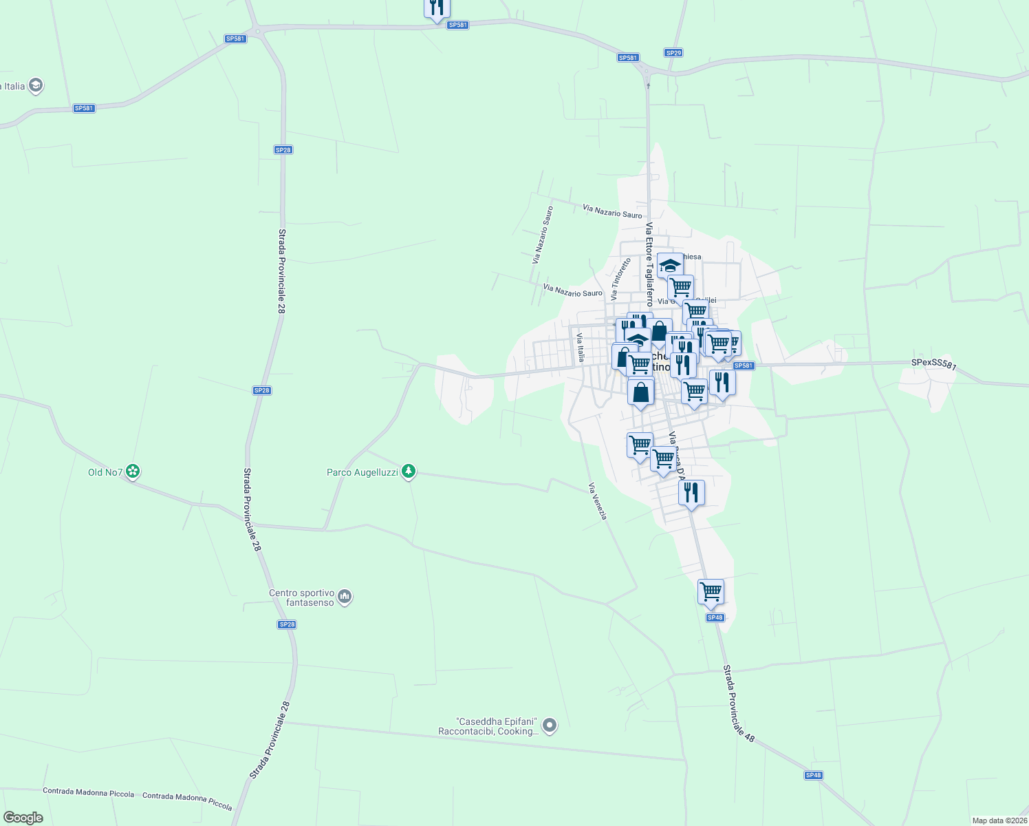 map of restaurants, bars, coffee shops, grocery stores, and more near in Province of Brindisi