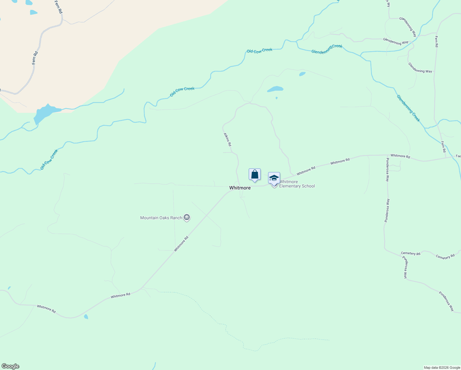 map of restaurants, bars, coffee shops, grocery stores, and more near 30472 Boggs Lane in Whitmore