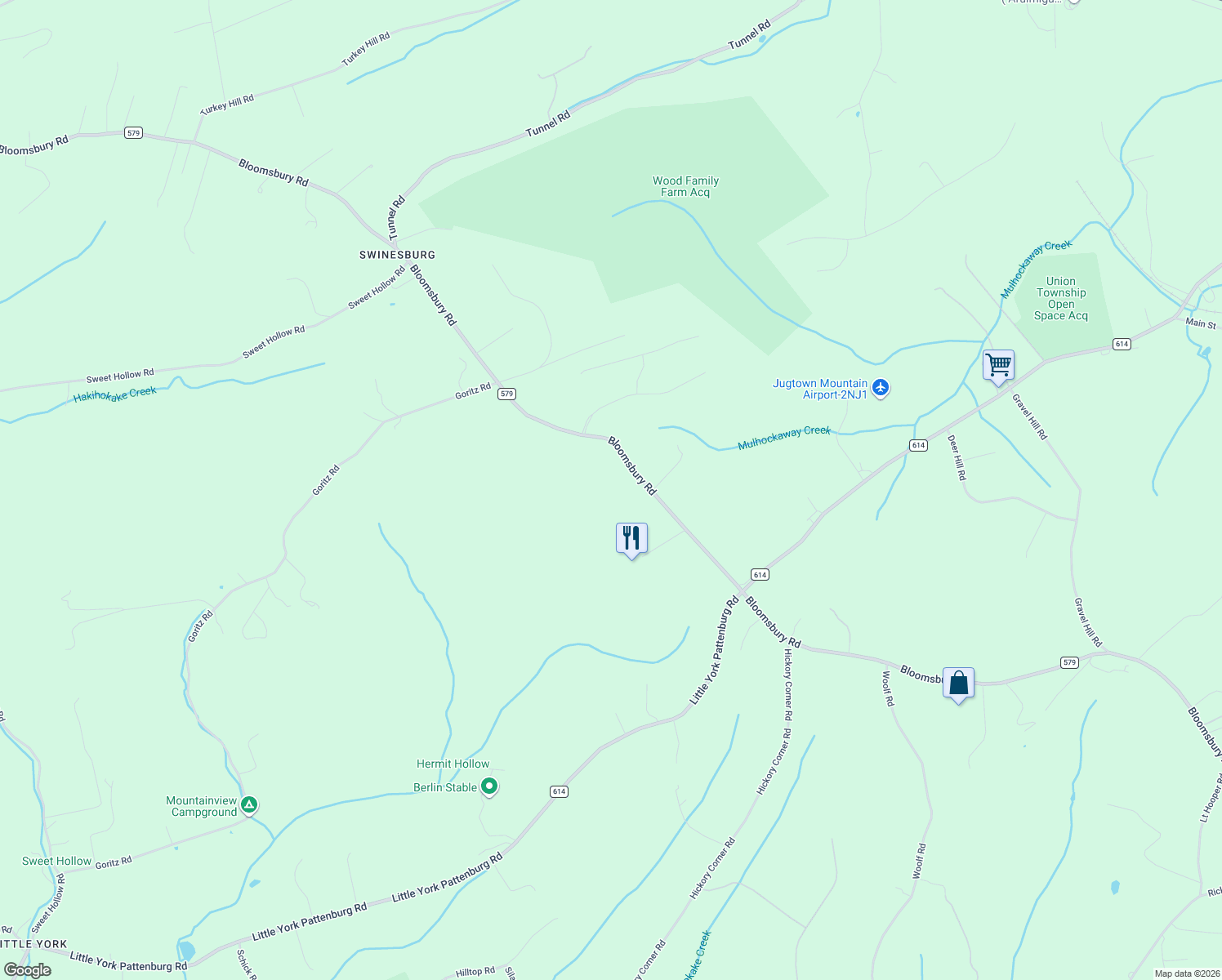 map of restaurants, bars, coffee shops, grocery stores, and more near 348 County Road 579 in Alexandria