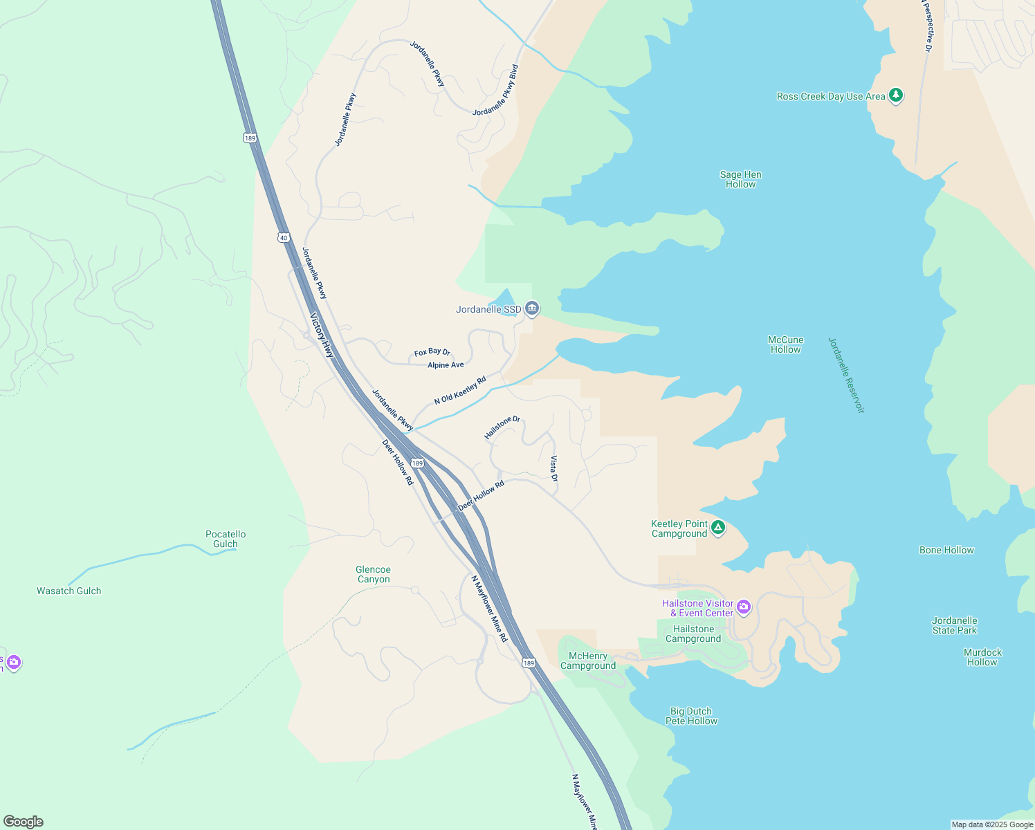 map of restaurants, bars, coffee shops, grocery stores, and more near 1406 Hailstone Drive in Heber City