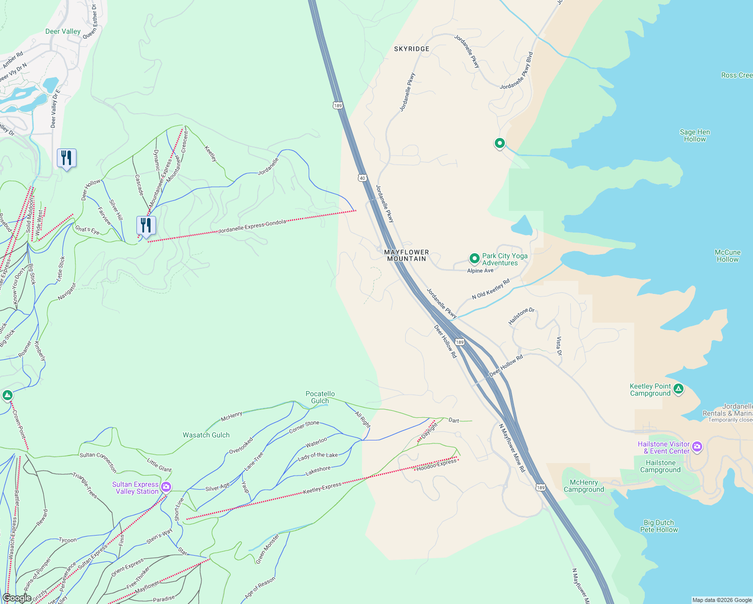 map of restaurants, bars, coffee shops, grocery stores, and more near 2193 West Sonder Way in Park City