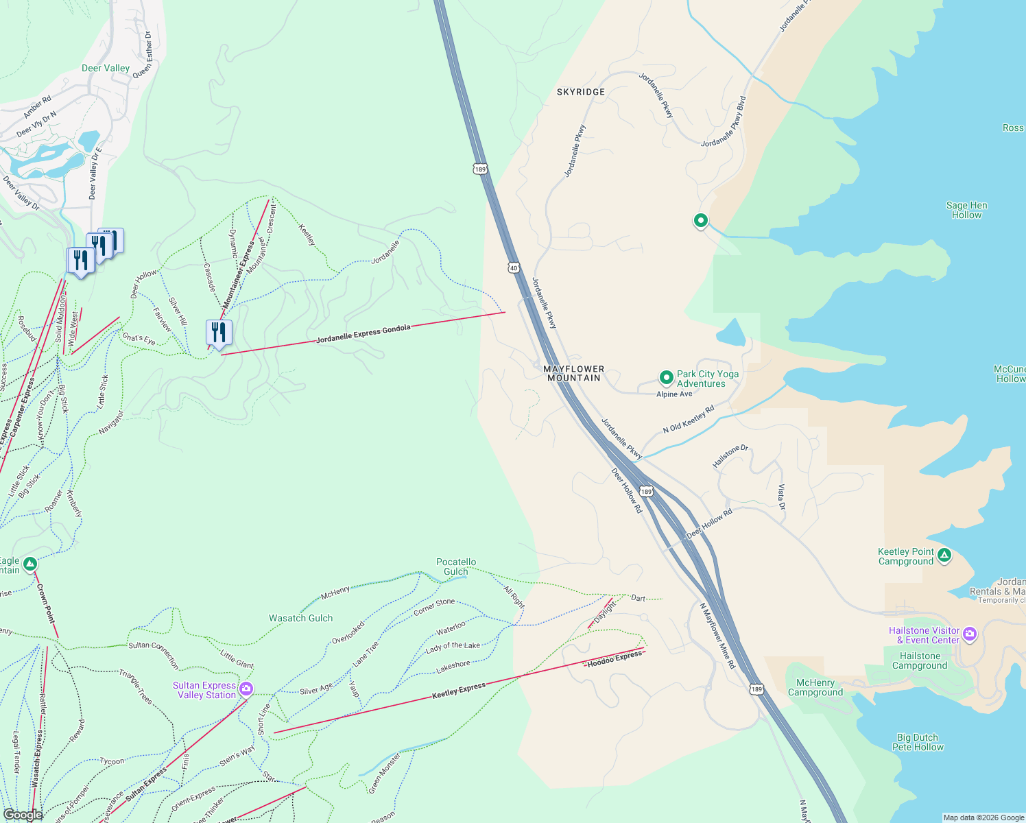 map of restaurants, bars, coffee shops, grocery stores, and more near 2262 West Sonder Way in Park City