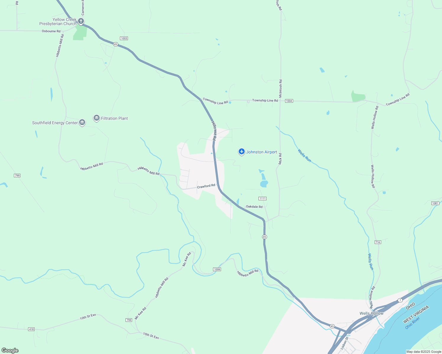 map of restaurants, bars, coffee shops, grocery stores, and more near 1309 Hillcrest Road in Wellsville