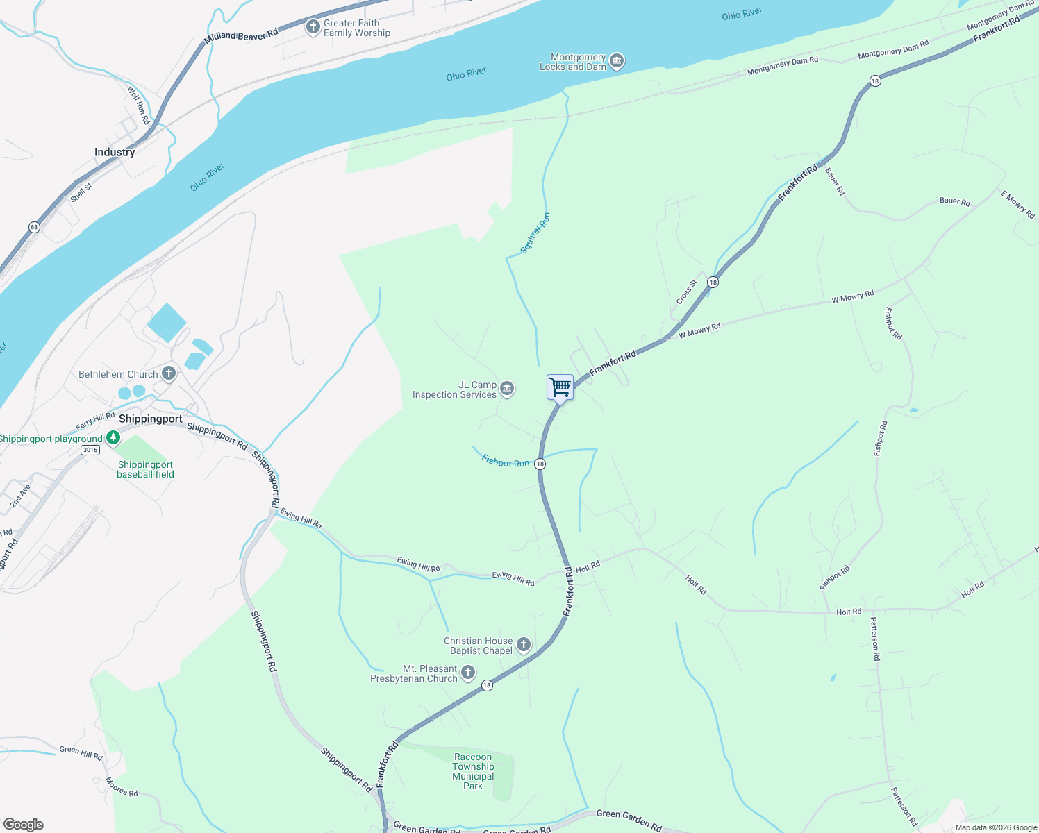 map of restaurants, bars, coffee shops, grocery stores, and more near 6000 Forest Dr in Monaca