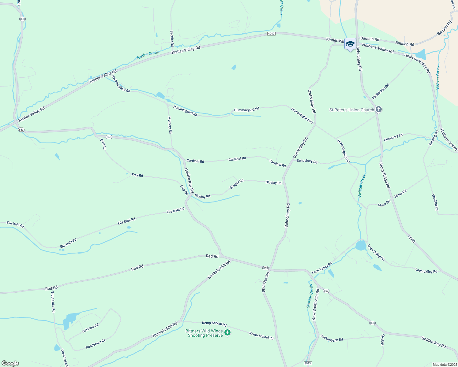 map of restaurants, bars, coffee shops, grocery stores, and more near 8864 Canaris Drive in Kempton