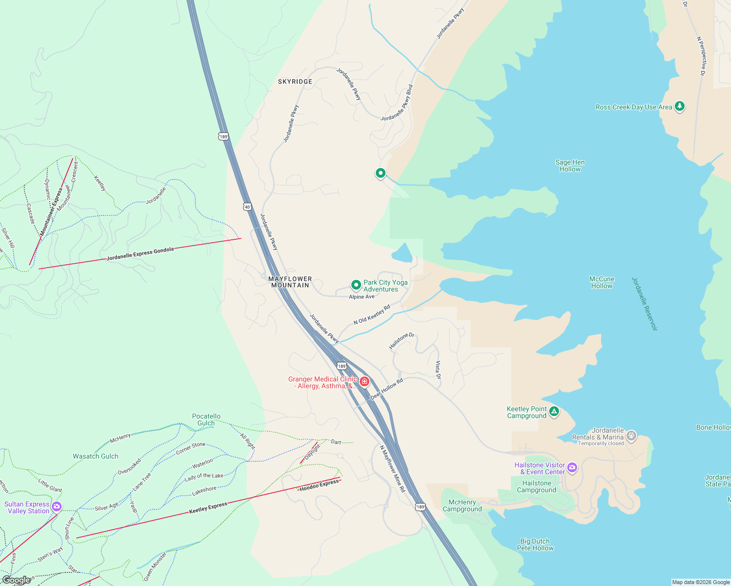 map of restaurants, bars, coffee shops, grocery stores, and more near 1699 Fox Bay Drive in Heber City