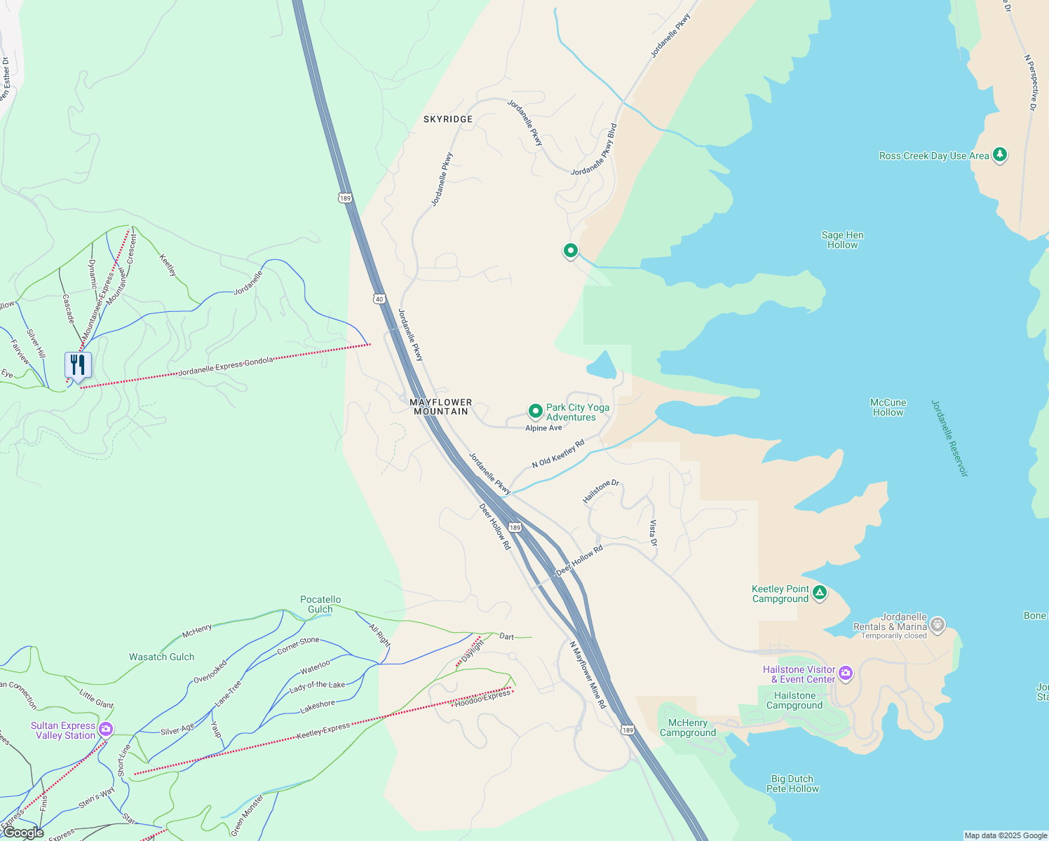 map of restaurants, bars, coffee shops, grocery stores, and more near 1771 Fox Bay Drive in Heber City
