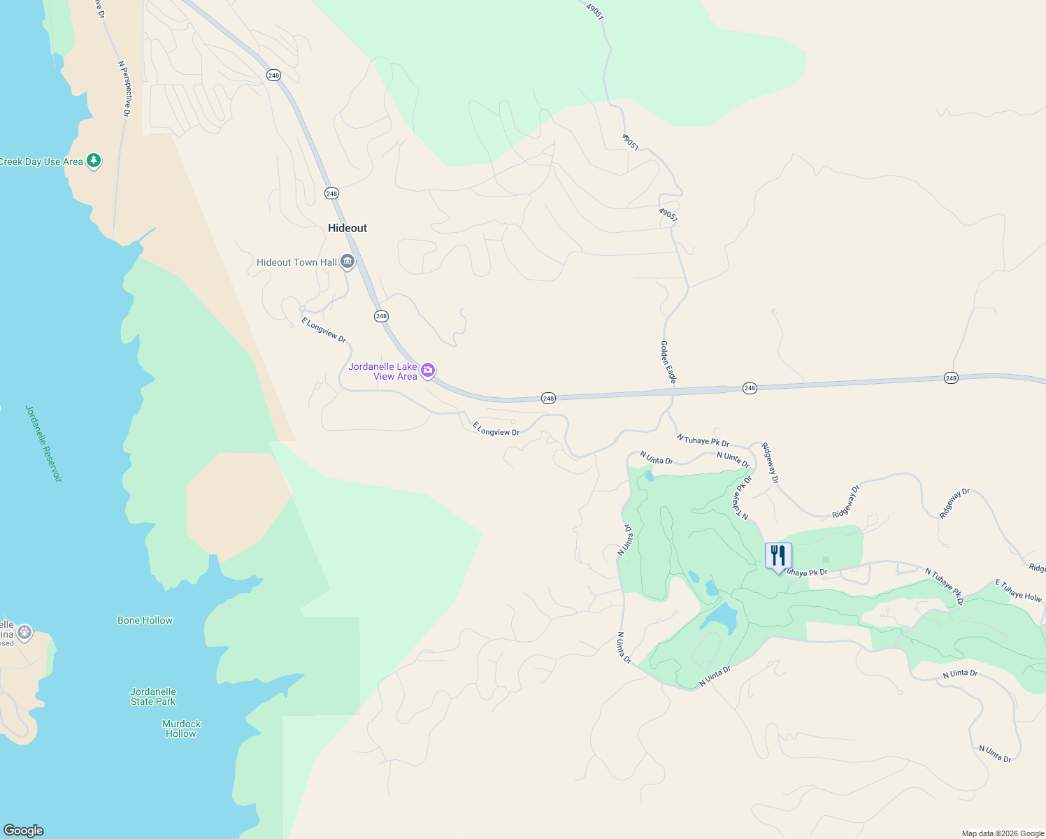 map of restaurants, bars, coffee shops, grocery stores, and more near in Hideout