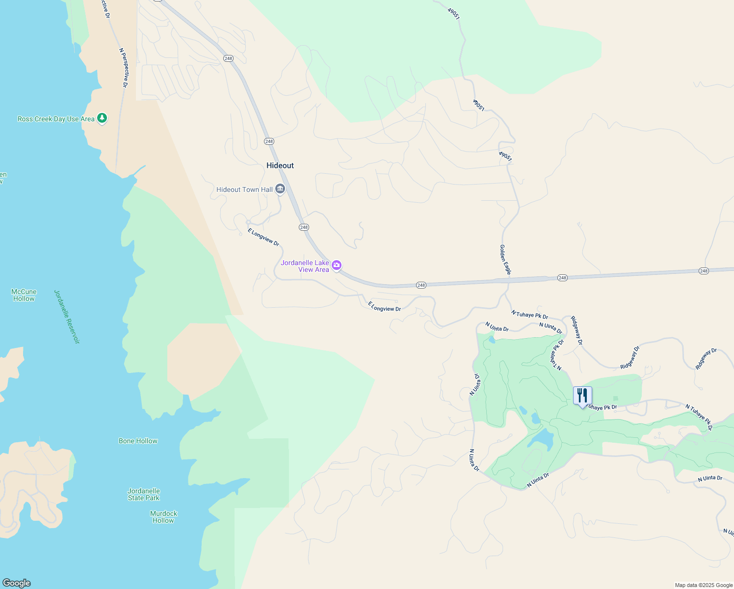 map of restaurants, bars, coffee shops, grocery stores, and more near in Hideout