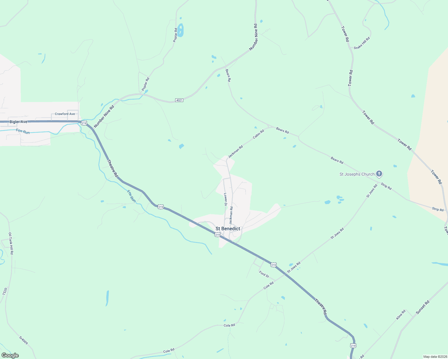 map of restaurants, bars, coffee shops, grocery stores, and more near 257 Lower Dr in Cambria