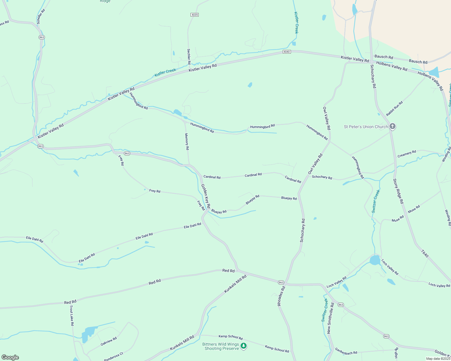 map of restaurants, bars, coffee shops, grocery stores, and more near 8784 Cardinal Road in Kempton
