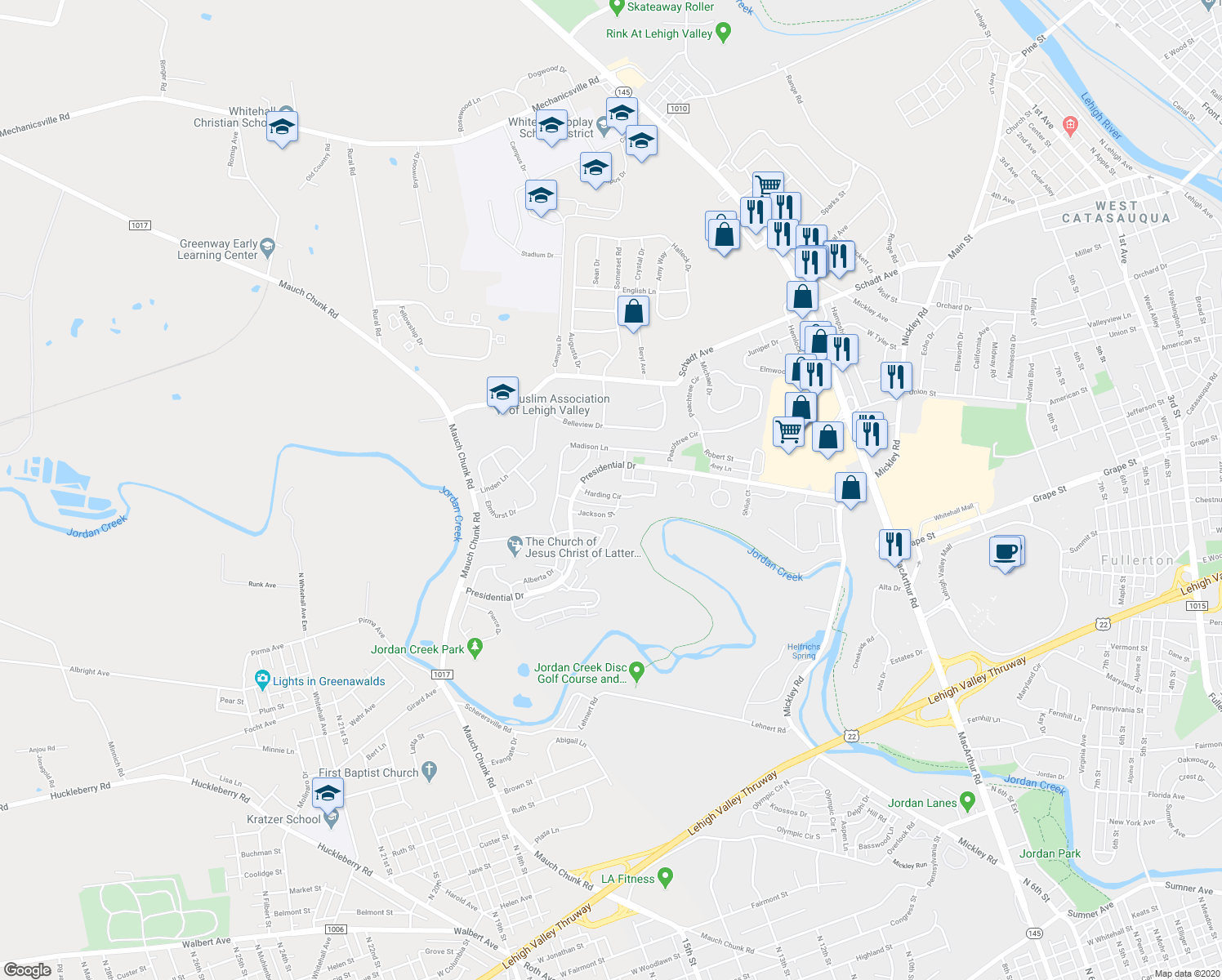 map of restaurants, bars, coffee shops, grocery stores, and more near 1653 Harding Circle in Fullerton