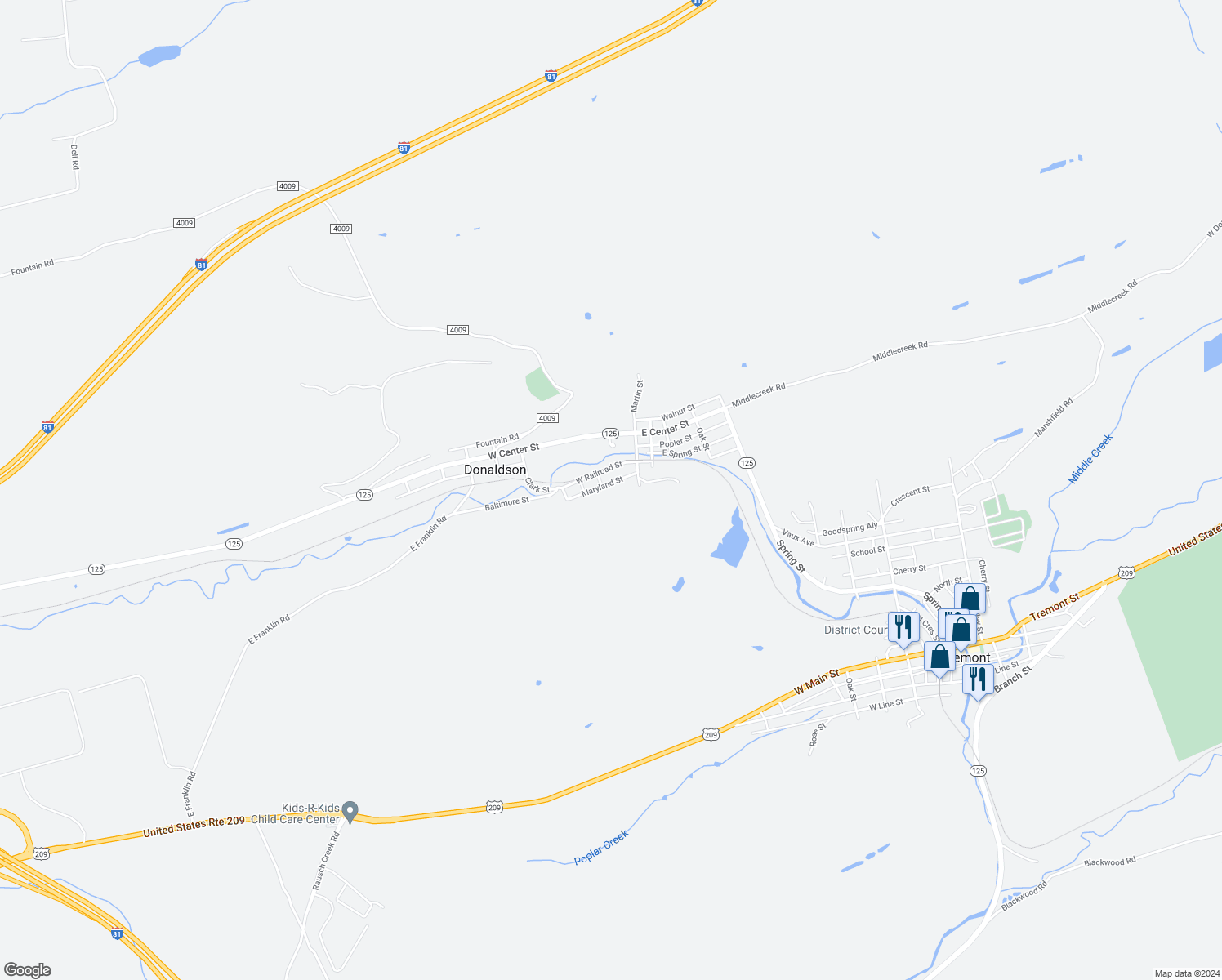 map of restaurants, bars, coffee shops, grocery stores, and more near 23 Maryland Street in Tremont