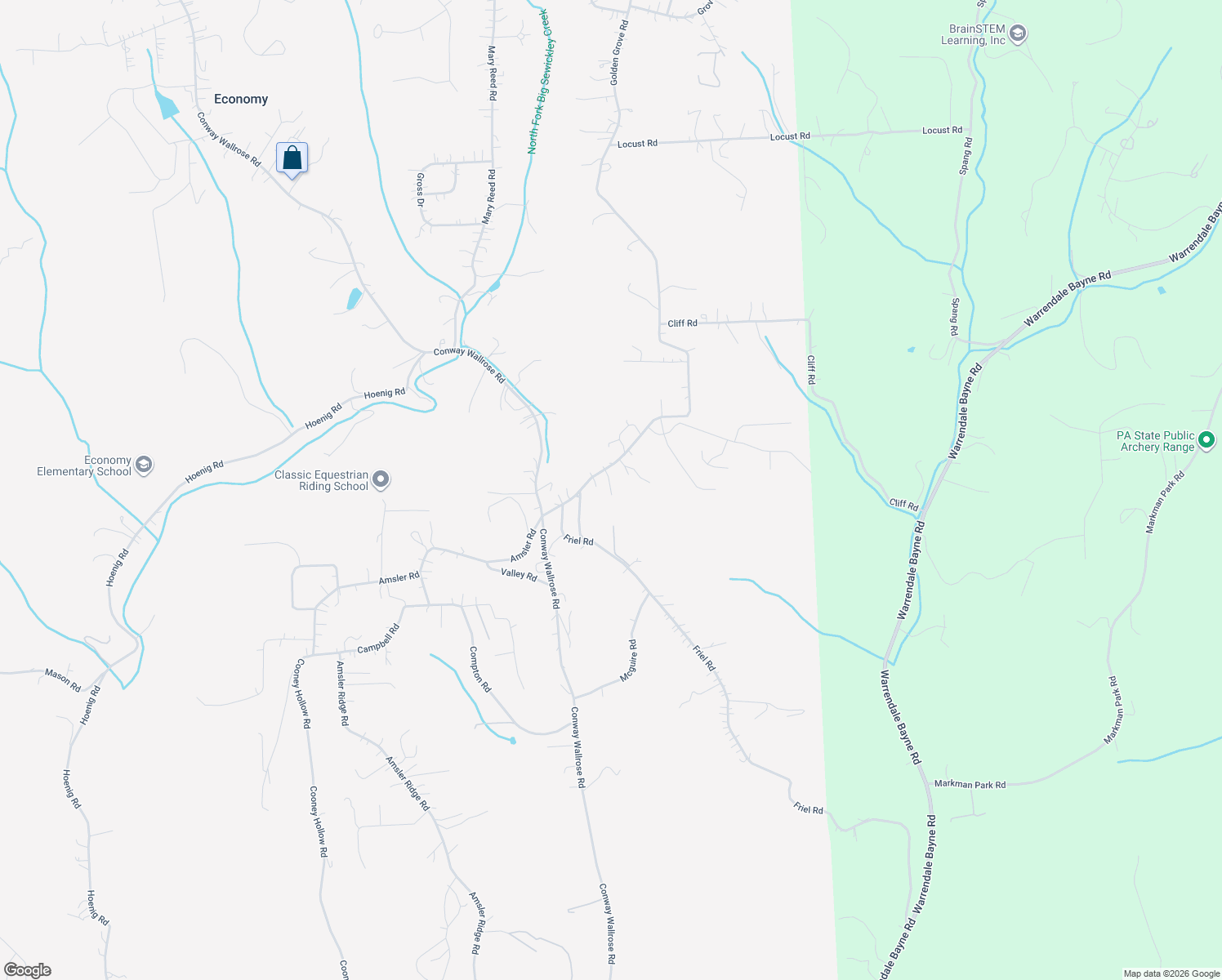 map of restaurants, bars, coffee shops, grocery stores, and more near 185 Wallrose Heights Road in Baden