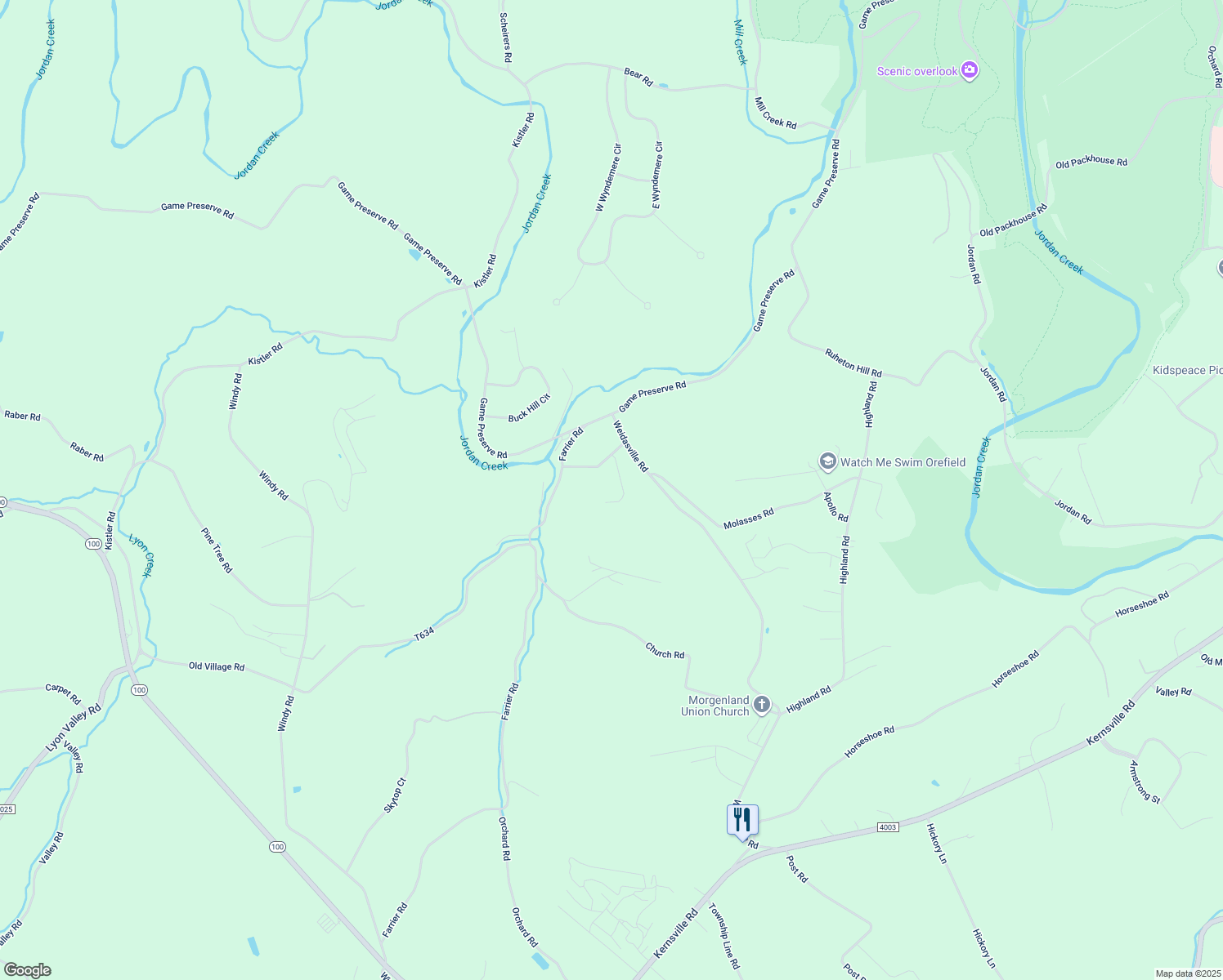 map of restaurants, bars, coffee shops, grocery stores, and more near 6427 Rutledge Drive in Schnecksville