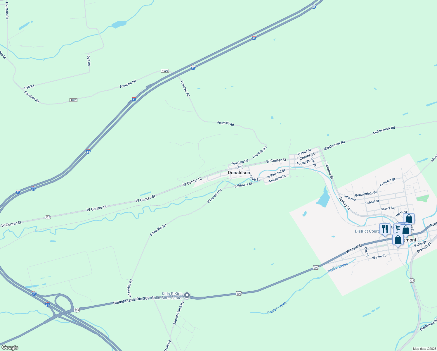 map of restaurants, bars, coffee shops, grocery stores, and more near 508 West Philadelphia Street in Tremont