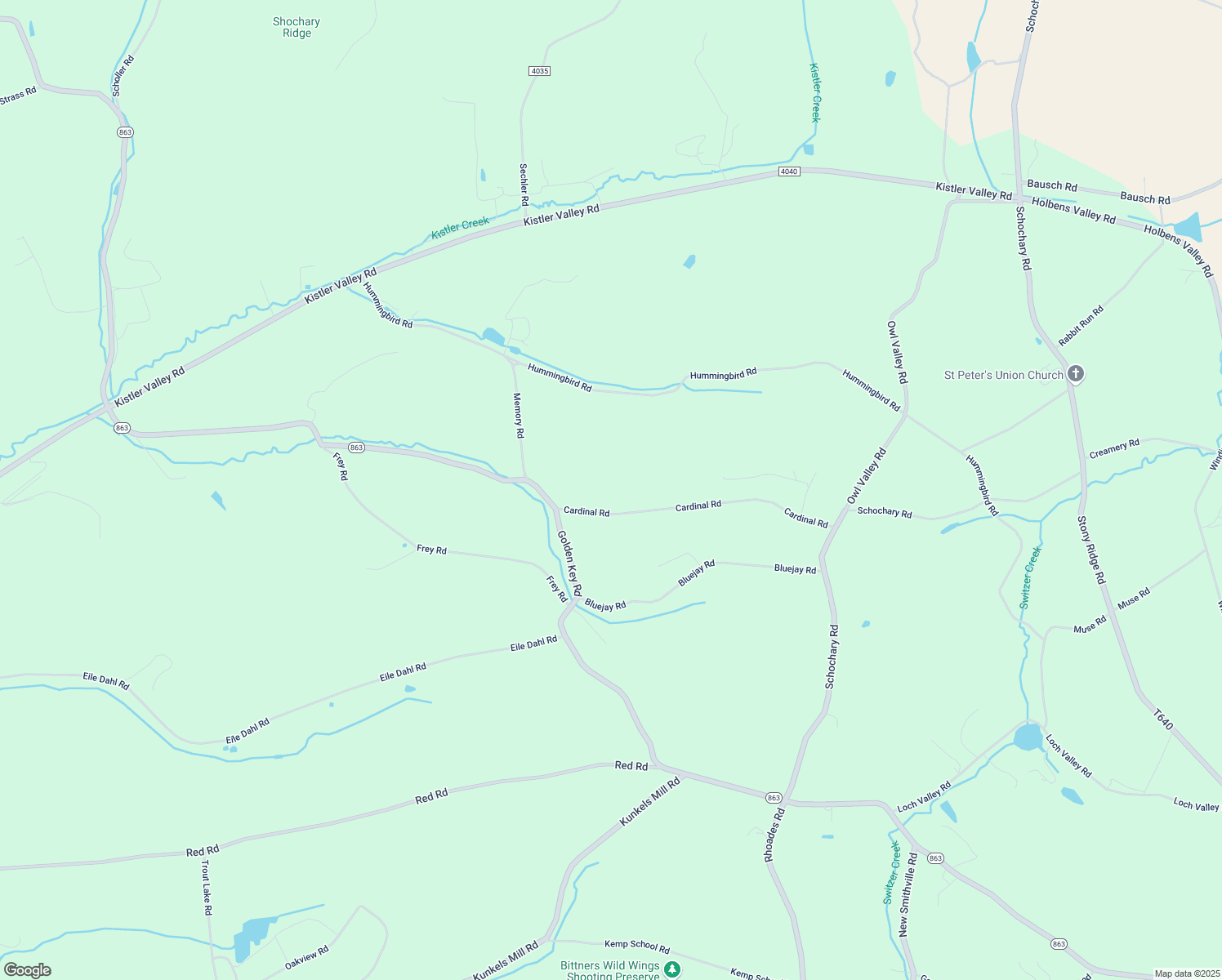 map of restaurants, bars, coffee shops, grocery stores, and more near 8784 Cardinal Road in Kempton