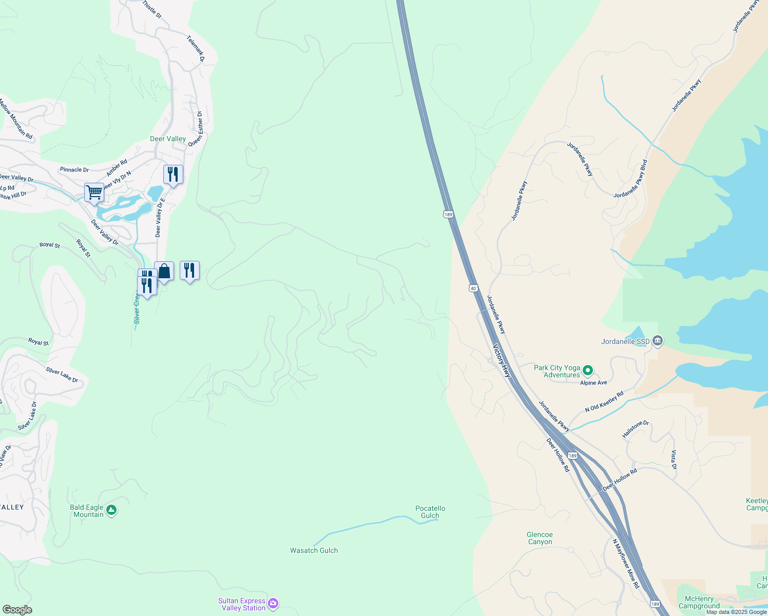 map of restaurants, bars, coffee shops, grocery stores, and more near 2997 Deer Crest Estates Drive in Heber City