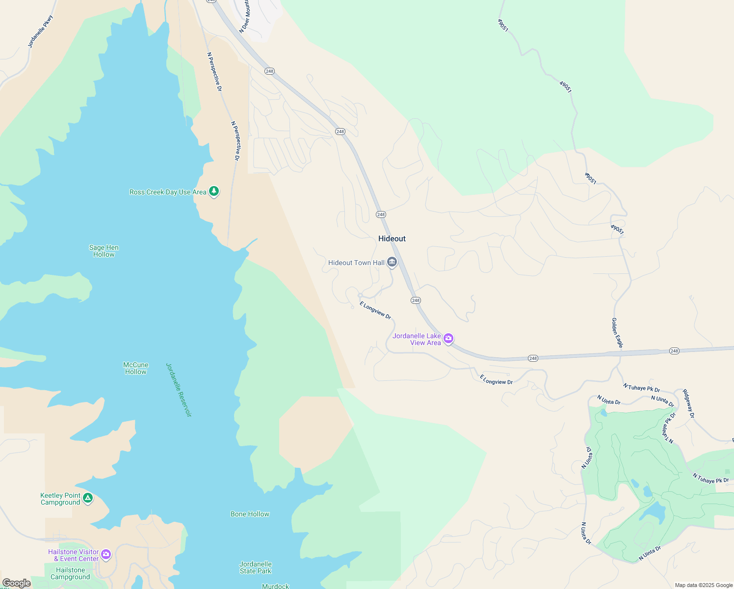 map of restaurants, bars, coffee shops, grocery stores, and more near 10725 North Hideout Trail in Hideout