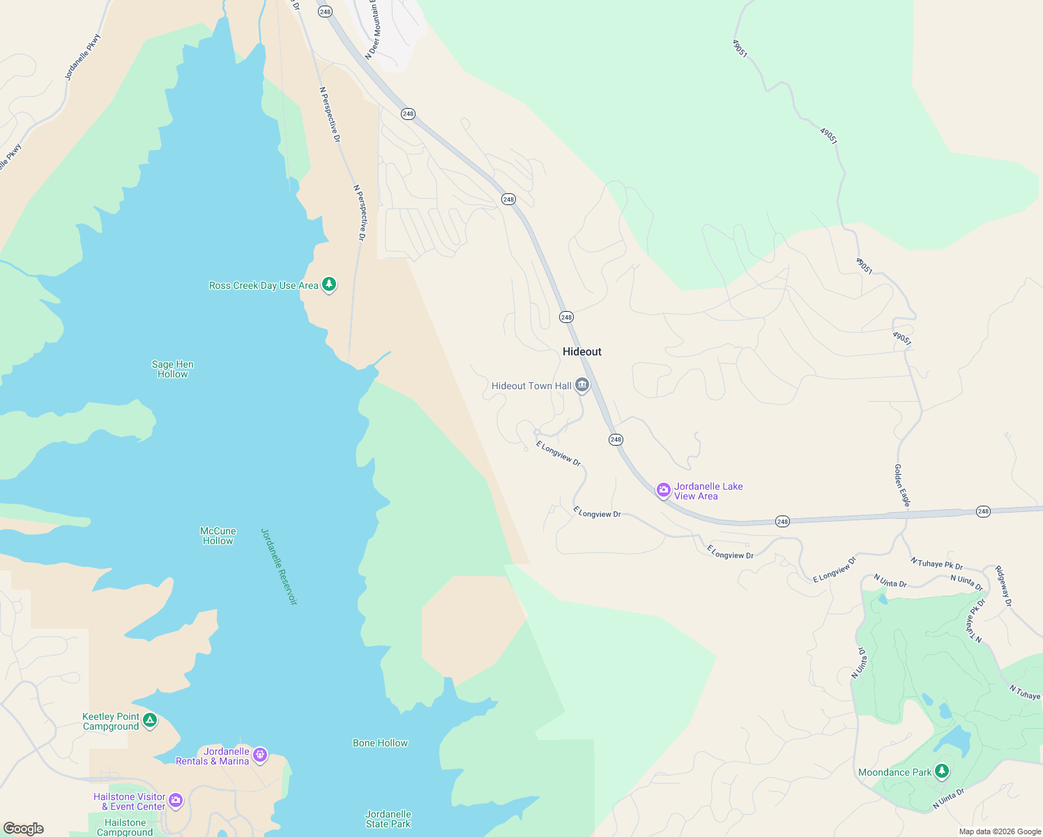map of restaurants, bars, coffee shops, grocery stores, and more near 10677 North Reflection Ridge in Hideout