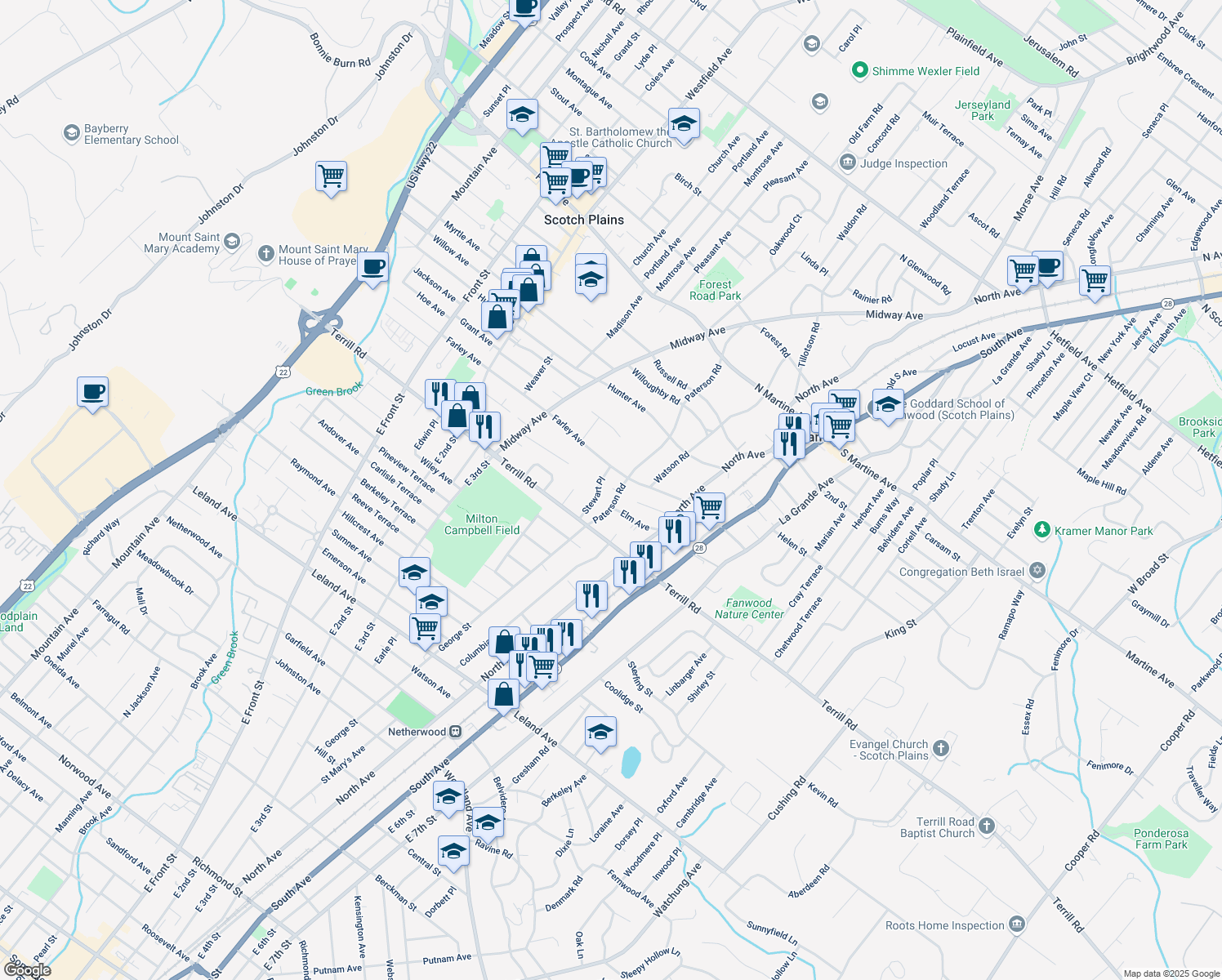 51 Paterson Road, Fanwood NJ Walk Score