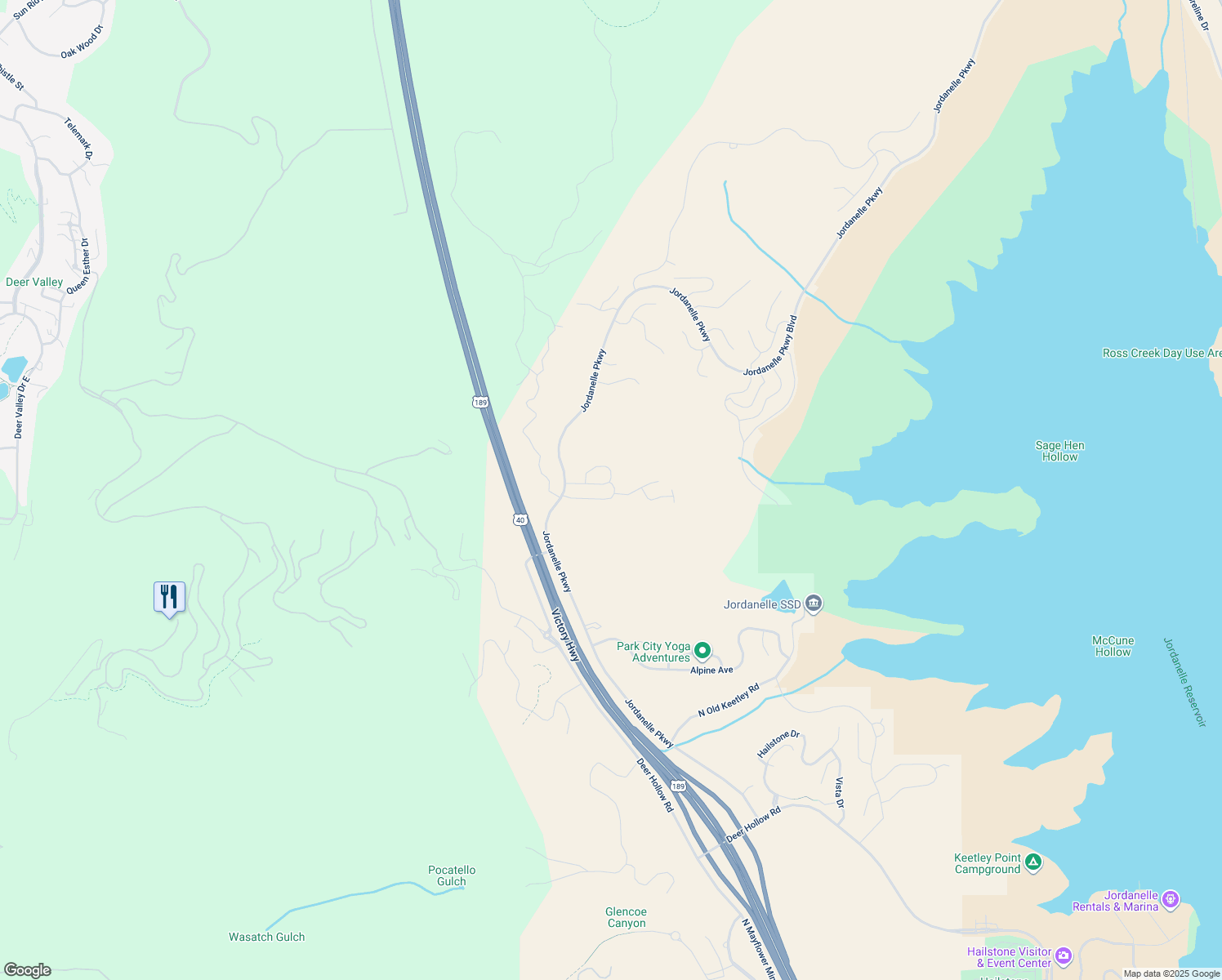 map of restaurants, bars, coffee shops, grocery stores, and more near 2002 Pointe Drive in Heber City
